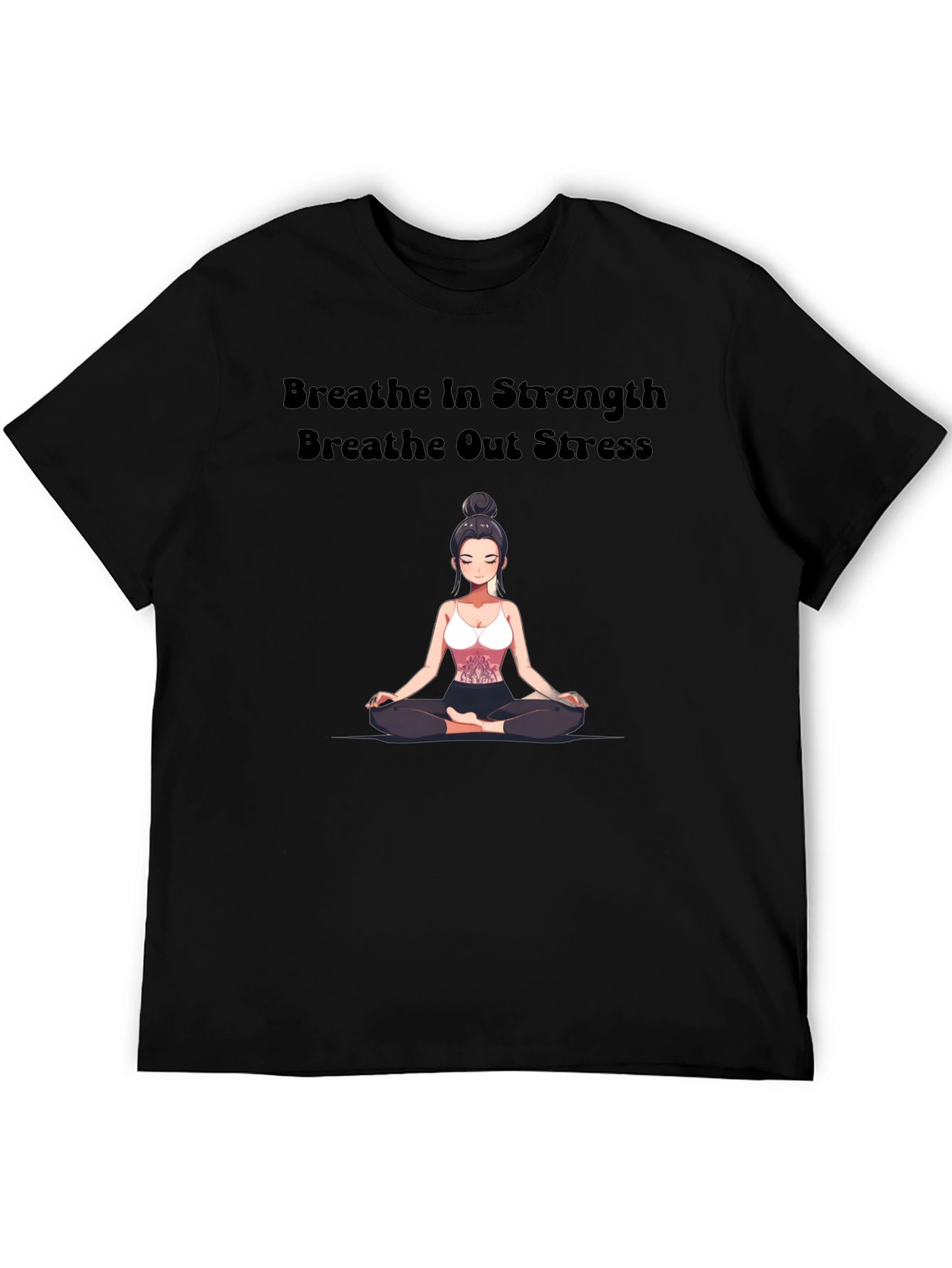 Black Breathe In Strength Graphic T-Shirt view 5