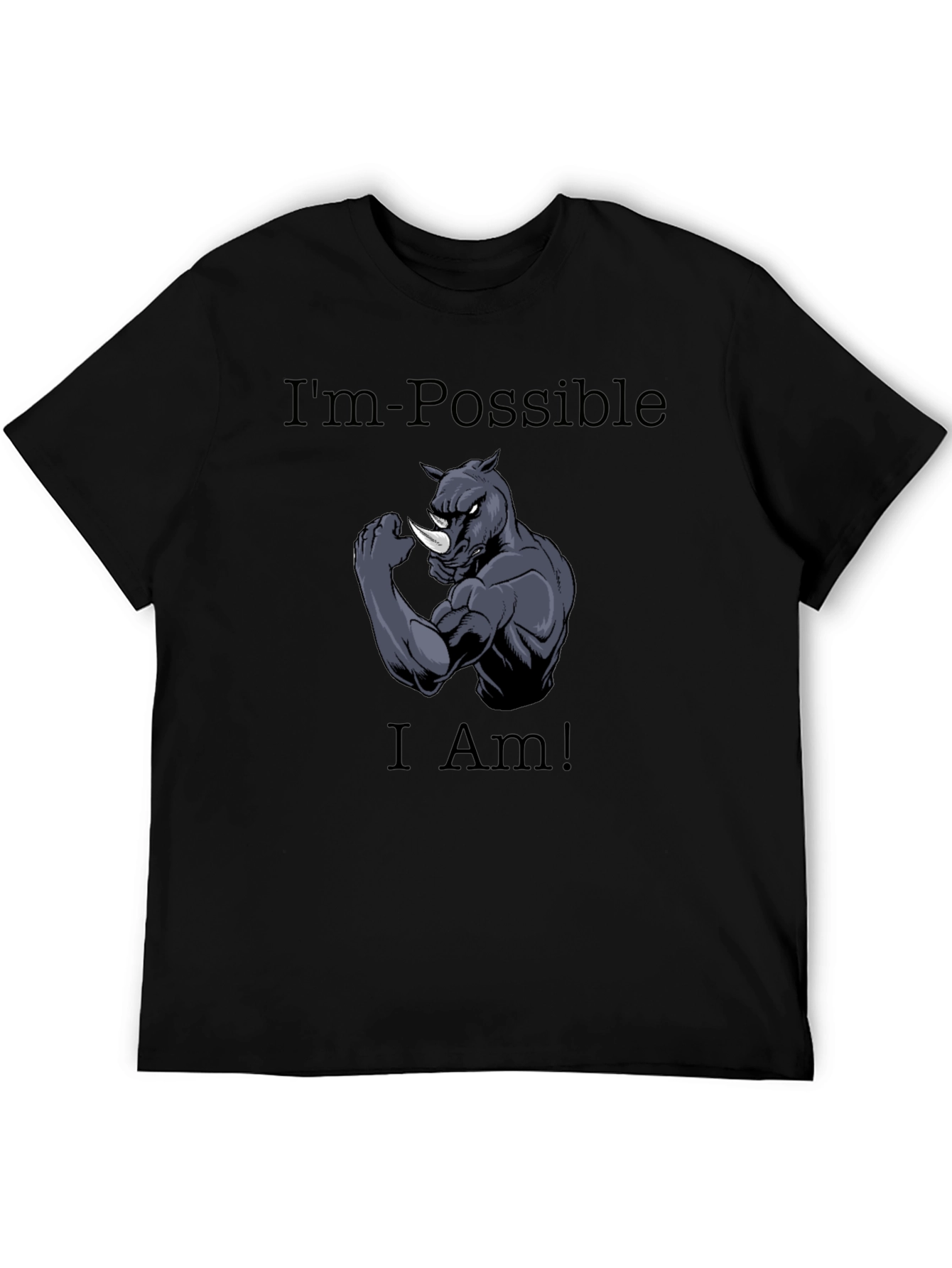 Black I'm Possible Rhino Graphic Tee - Black view 5