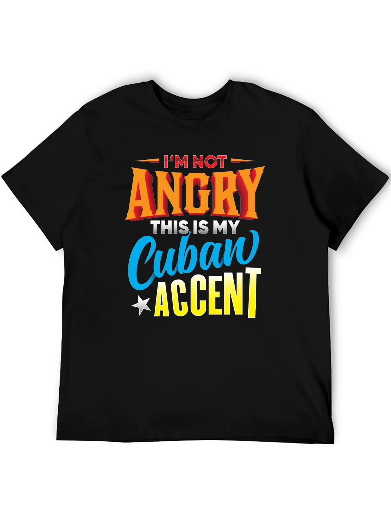 Black Cuban Accent T-Shirt - Humorous Graphic Tee view 5