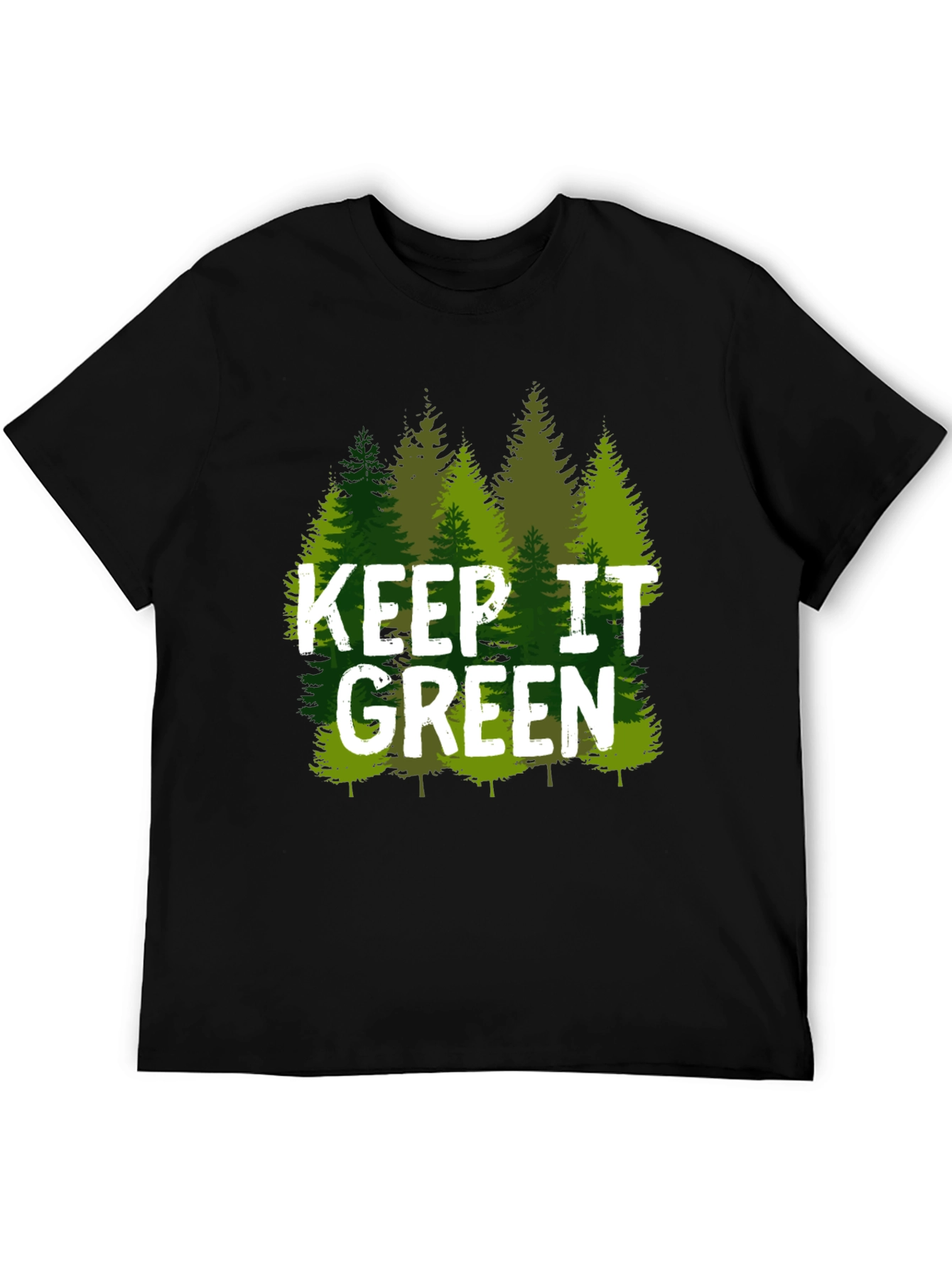 Black Keep It Green Nature Tree T-Shirt view 5