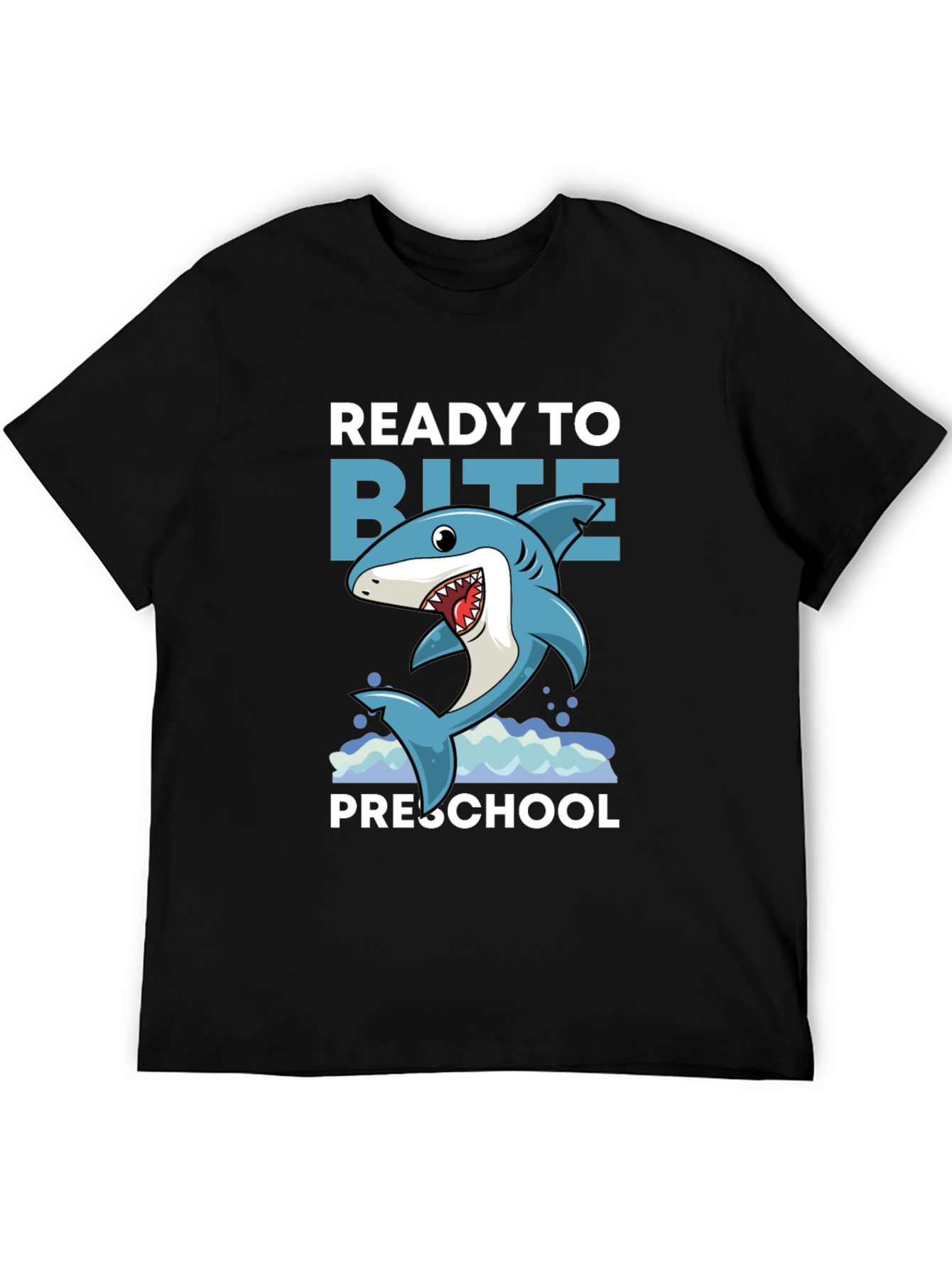 Black Ready to Bite Preschool Shark Tee view 5