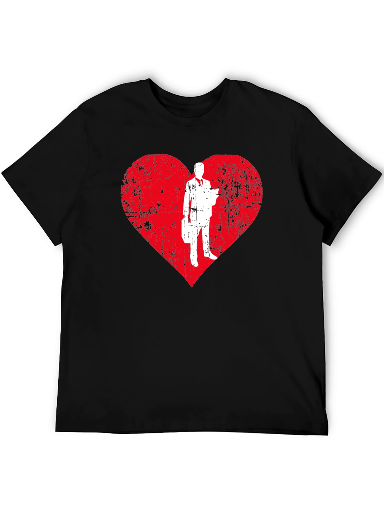 Black Business Heart T-Shirt - Trendy Graphic Tee view 5