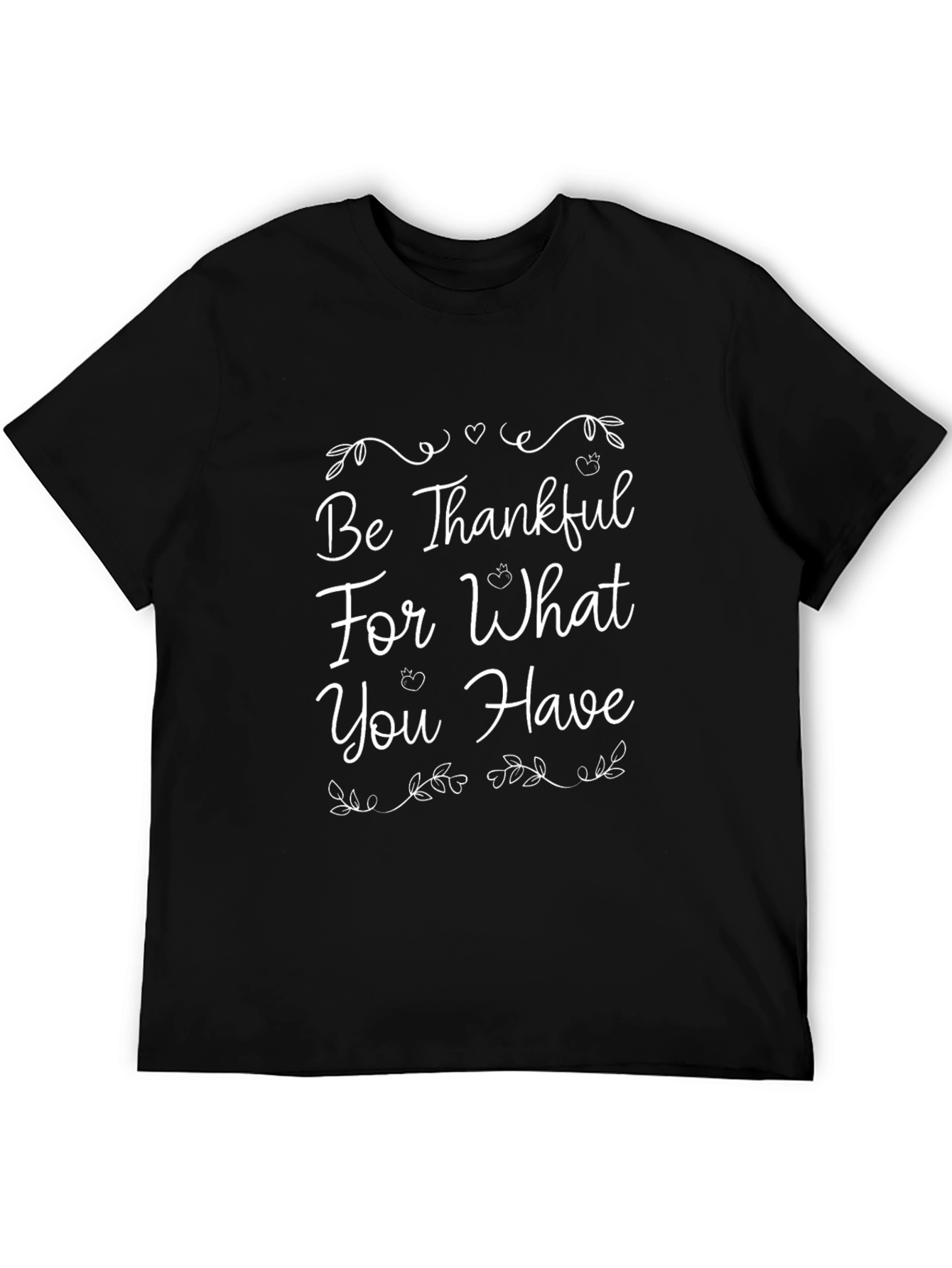 Black Be Thankful T-Shirt - Men's Black Graphic Tee view 5