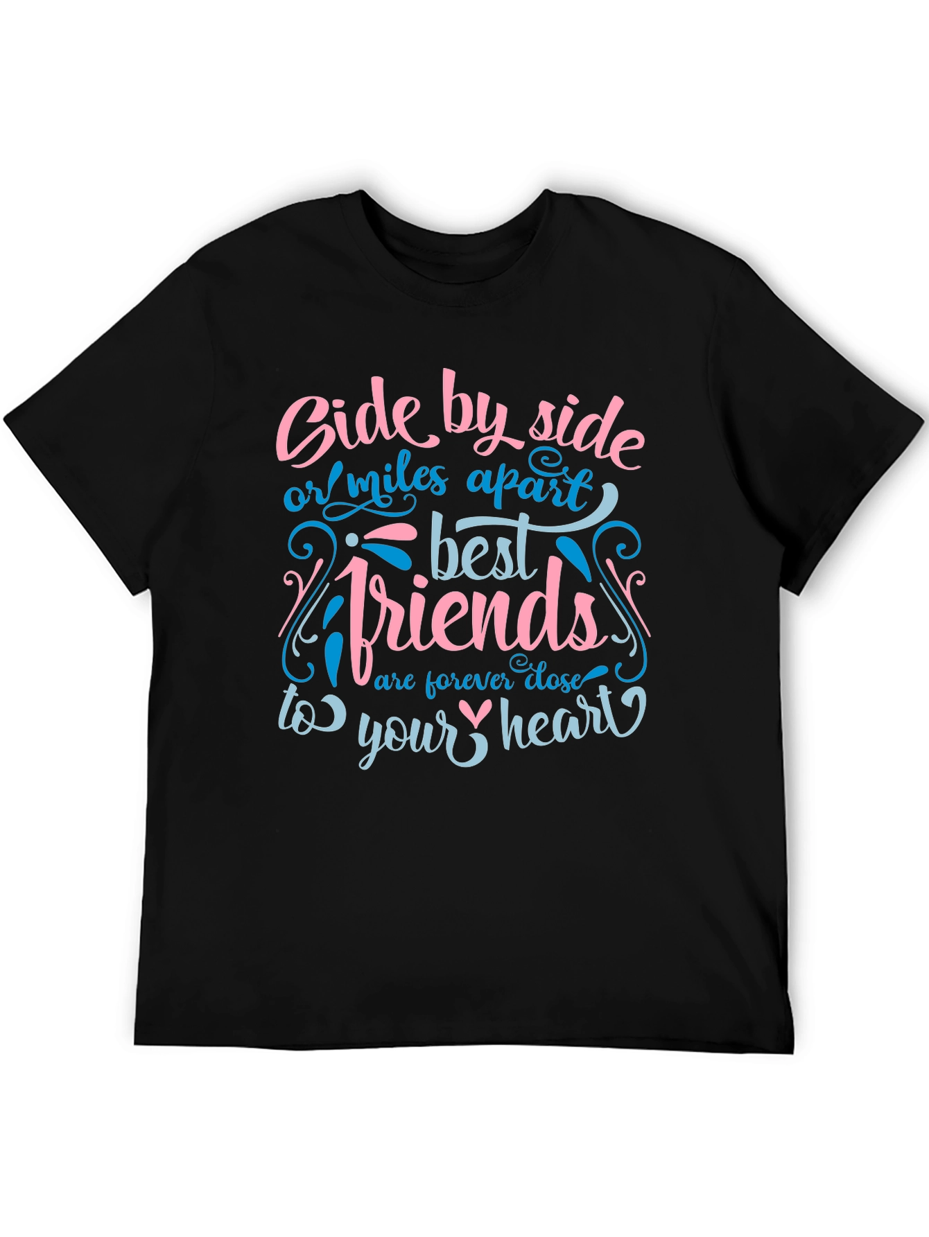 Black Side by Side Best Friends Black Graphic Tee view 5