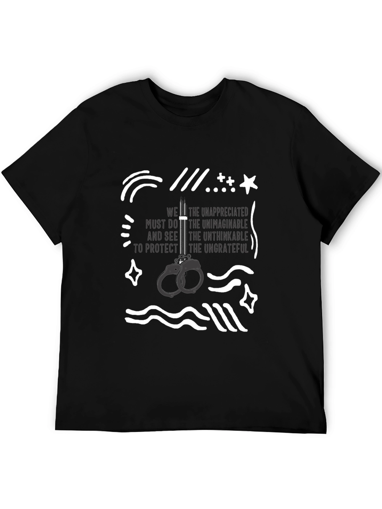 Black Unappreciated Protector T-Shirt - Black Graphic Tee view 5