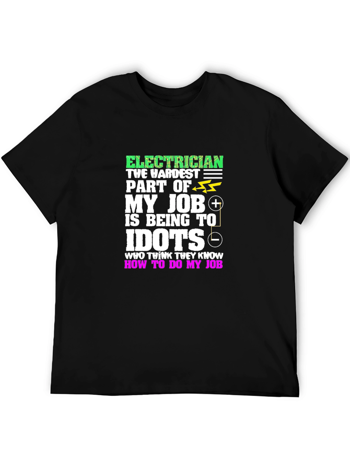 Black Electrician Hardest Job T-Shirt view 5