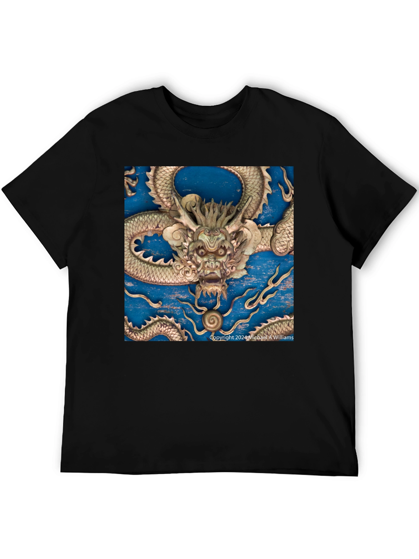 Black Dragon Carving T-Shirt view 5