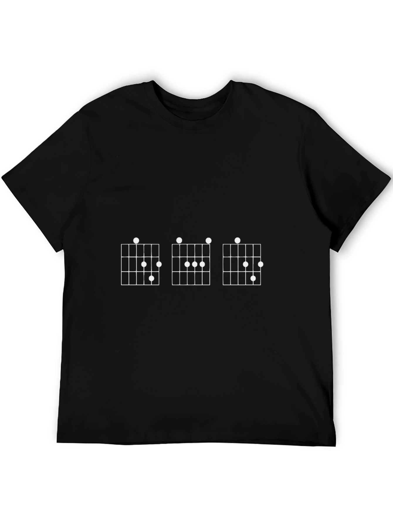 Black Guitar Chord Tee - Black Graphic T-Shirt for Musicians view 5