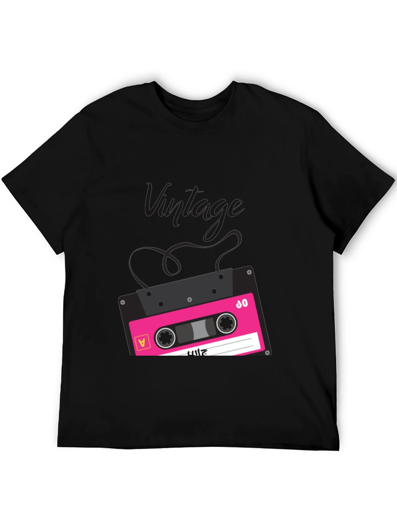 Retro Cassette Tape Graphic T-Shirt - Black - 5