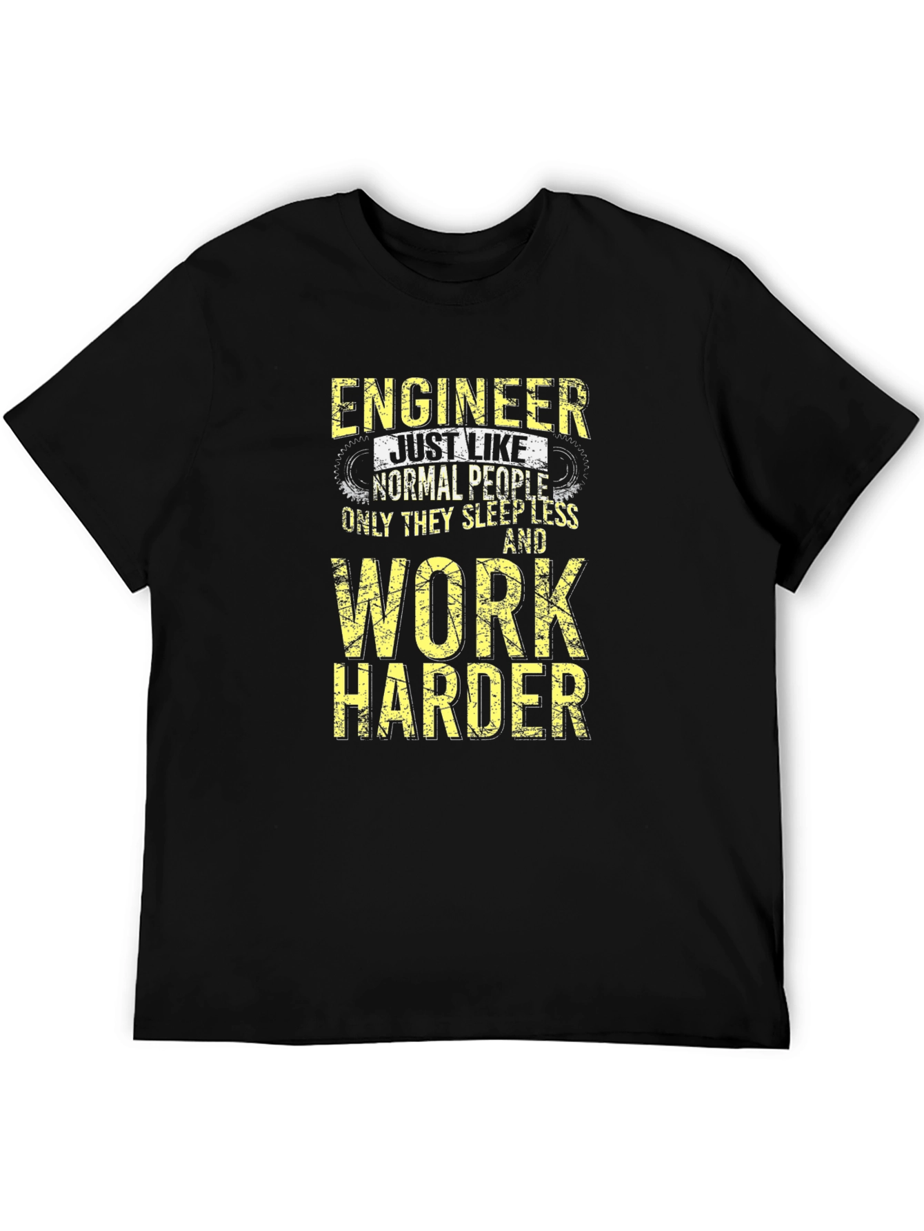 Black Engineer Work Harder T-Shirt - Funny Engineering Tee view 5