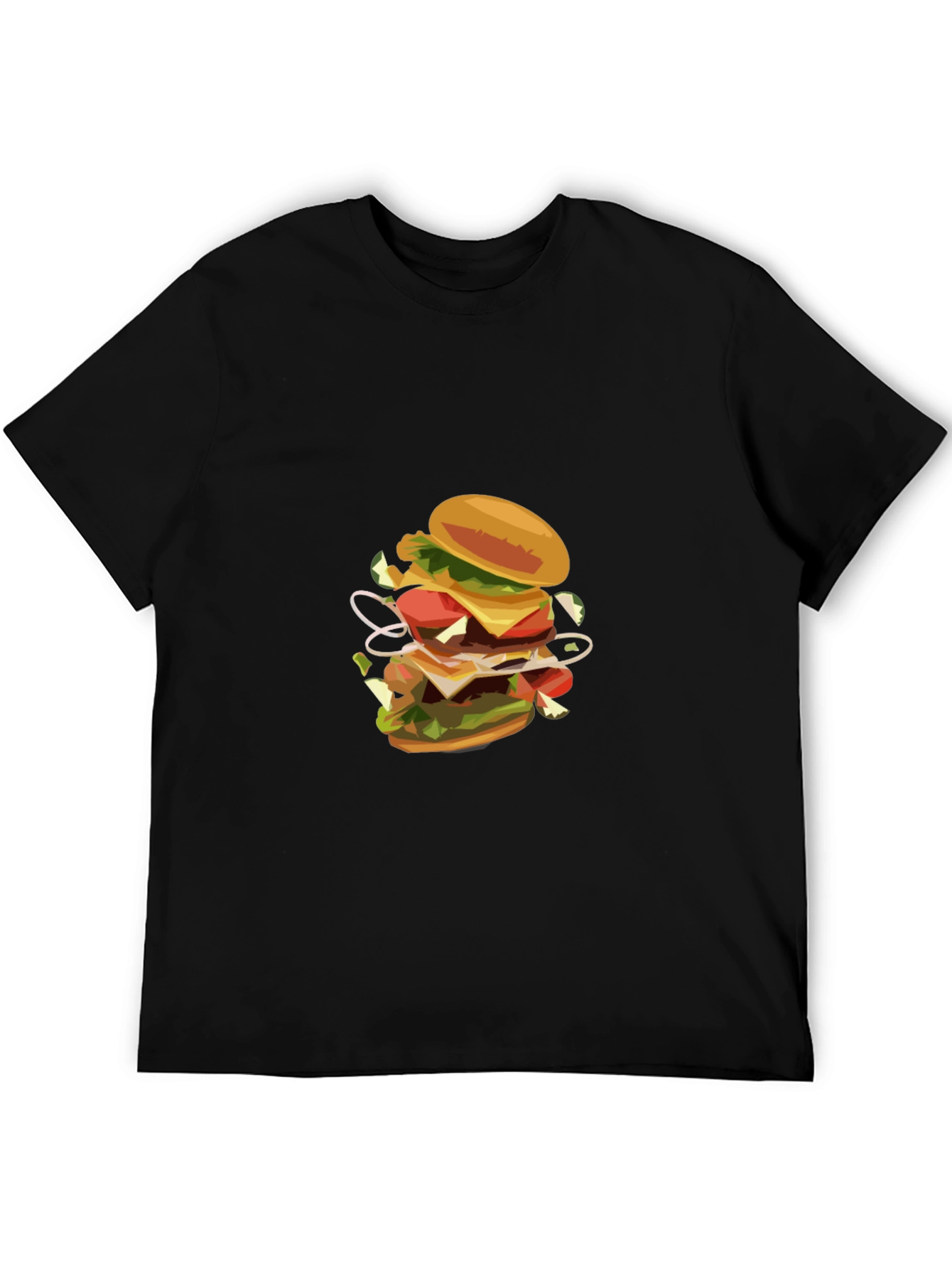 Black Burger Graphic Black T-Shirt view 5