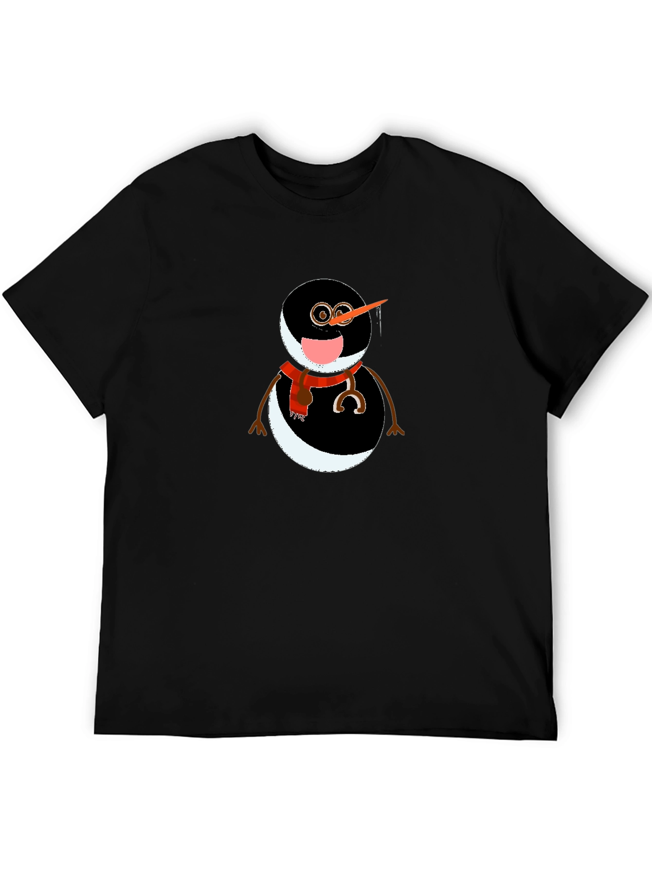 Black Snowman Graphic Tee - Unique Winter Style view 5