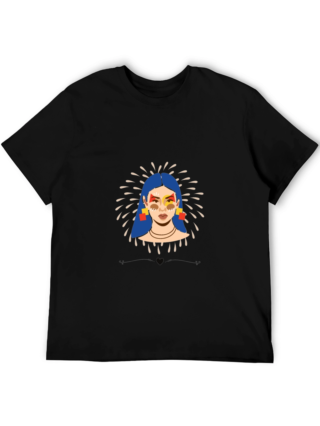 Black Graphic Print Tee: Stylish Art T-Shirt view 5
