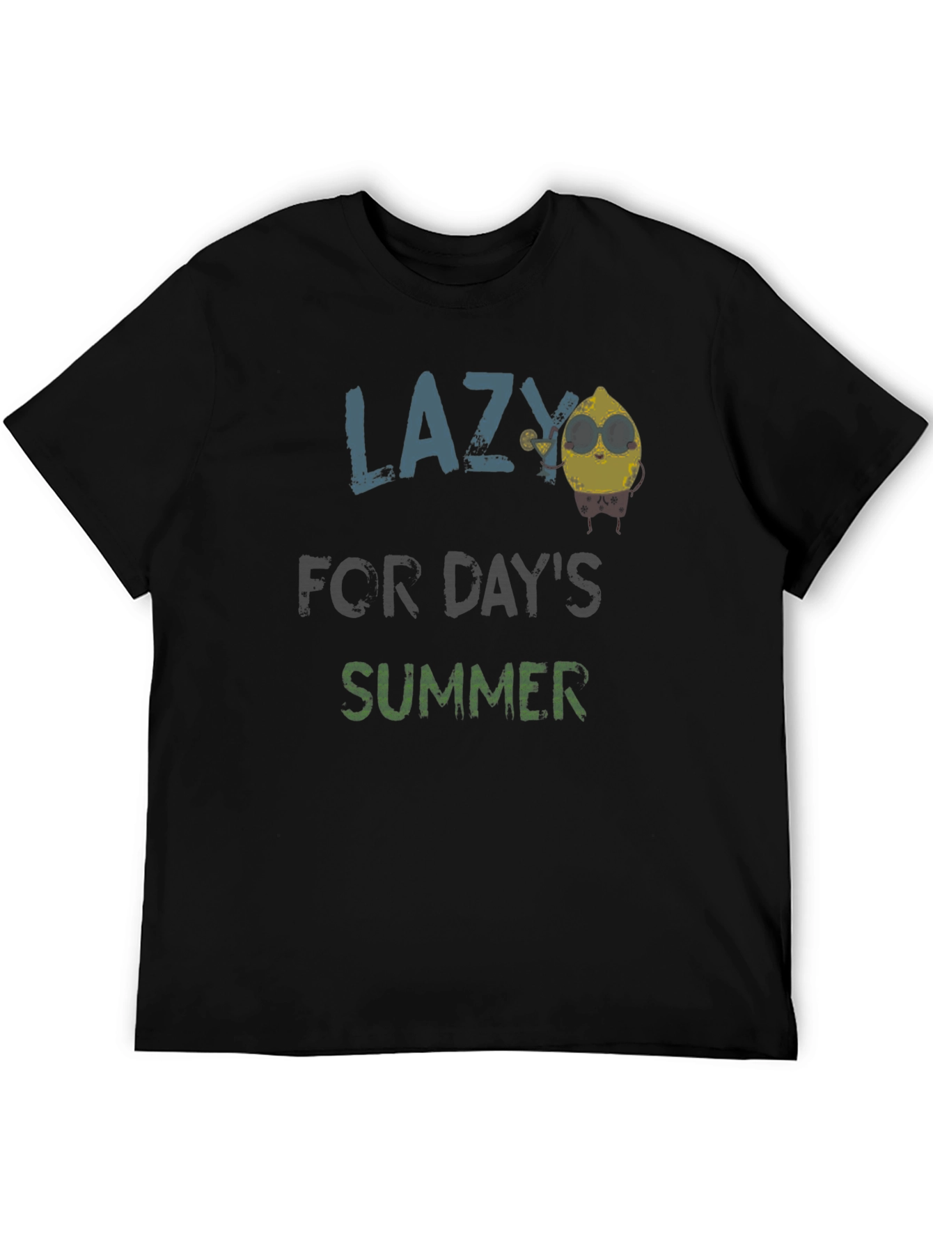 Black Lazy For Day's Summer T-Shirt view 5