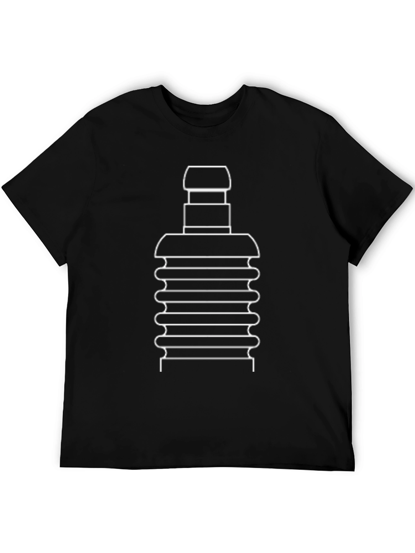 Black Unique Graphic Tee: Abstract Line Art Design view 5
