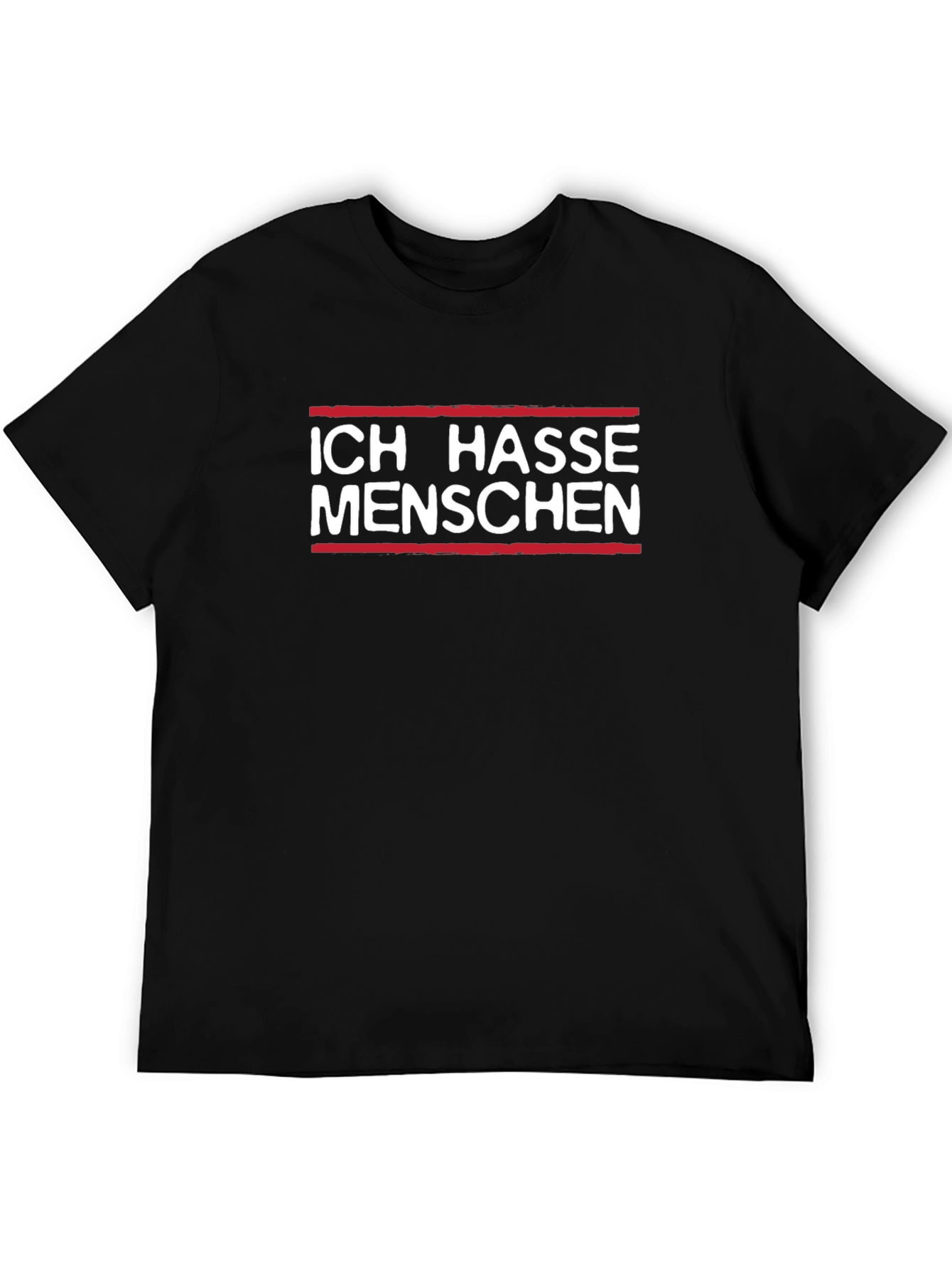 Black Ich Hasse Menschen Graphic Tee view 5