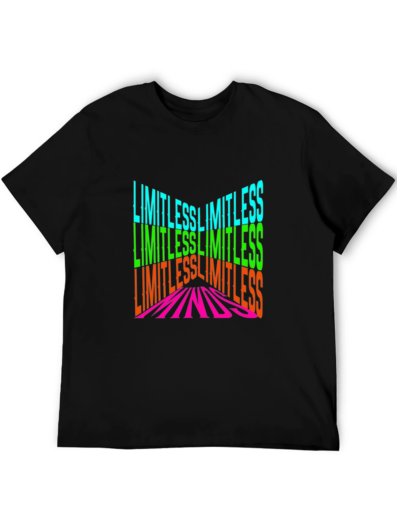 Black Limitless Minds Graphic Print Black T-Shirt view 5