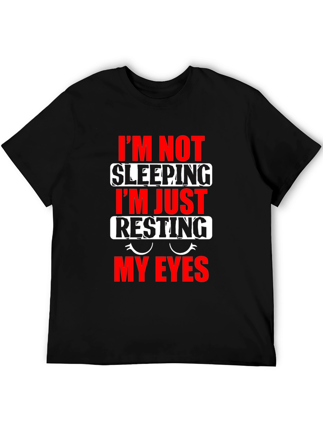 Black Funny "Resting My Eyes" Graphic T-Shirt view 5