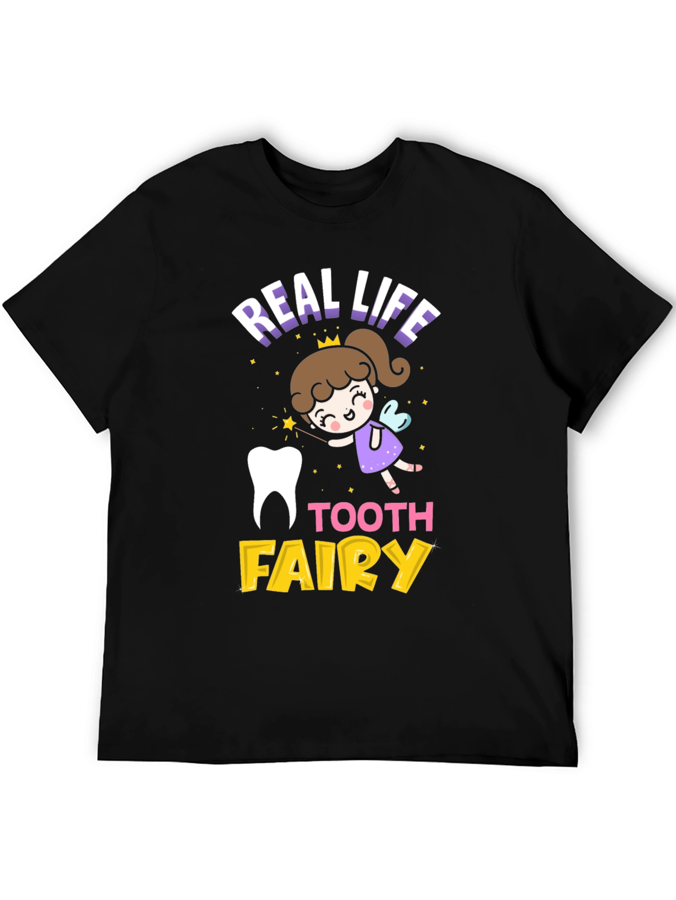 Black Real Life Tooth Fairy Graphic Tee view 5