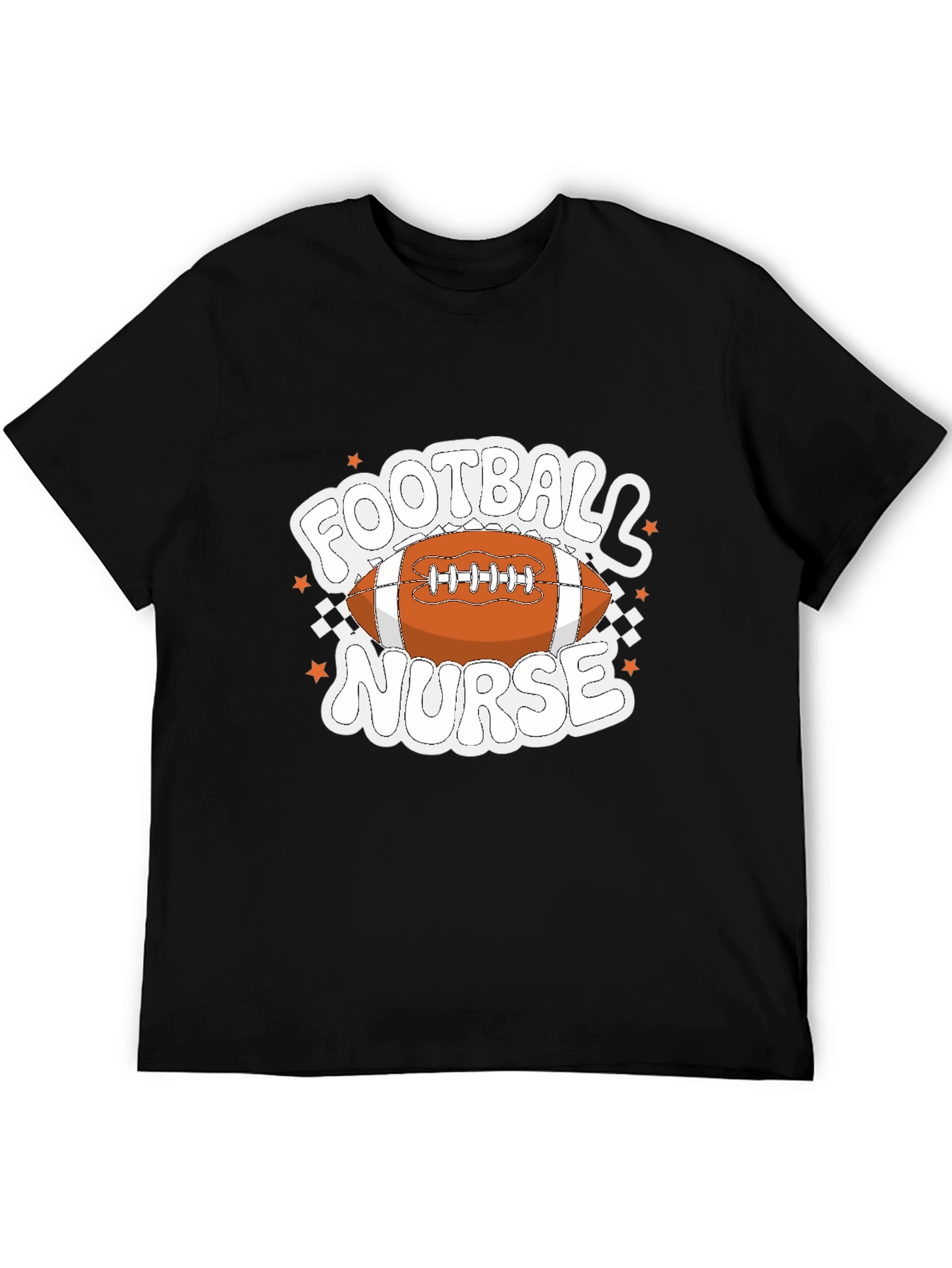 Black Football Nurse Graphic T-Shirt view 5