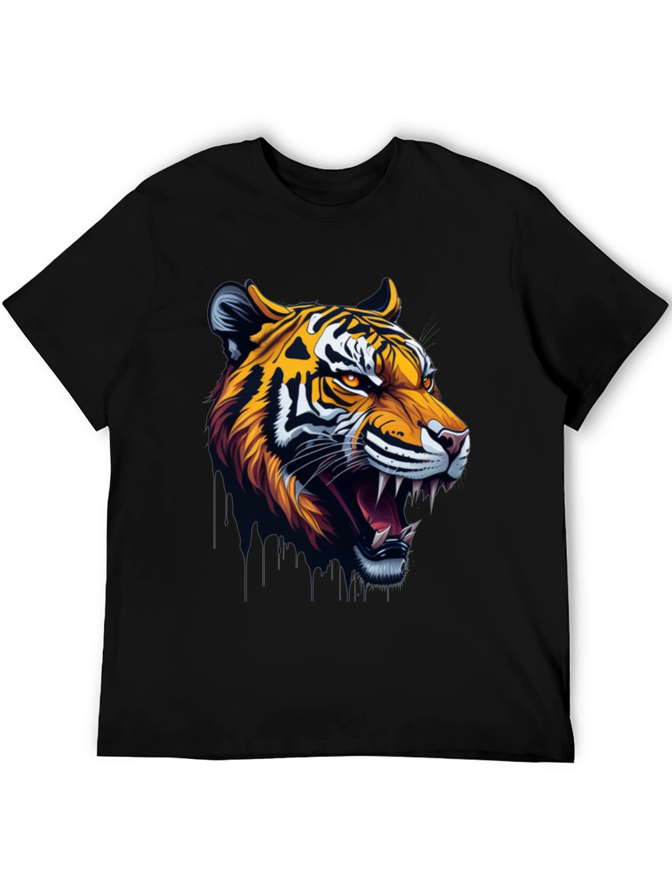 Black Tiger Graphic T-Shirt - Bold Black Tee view 5