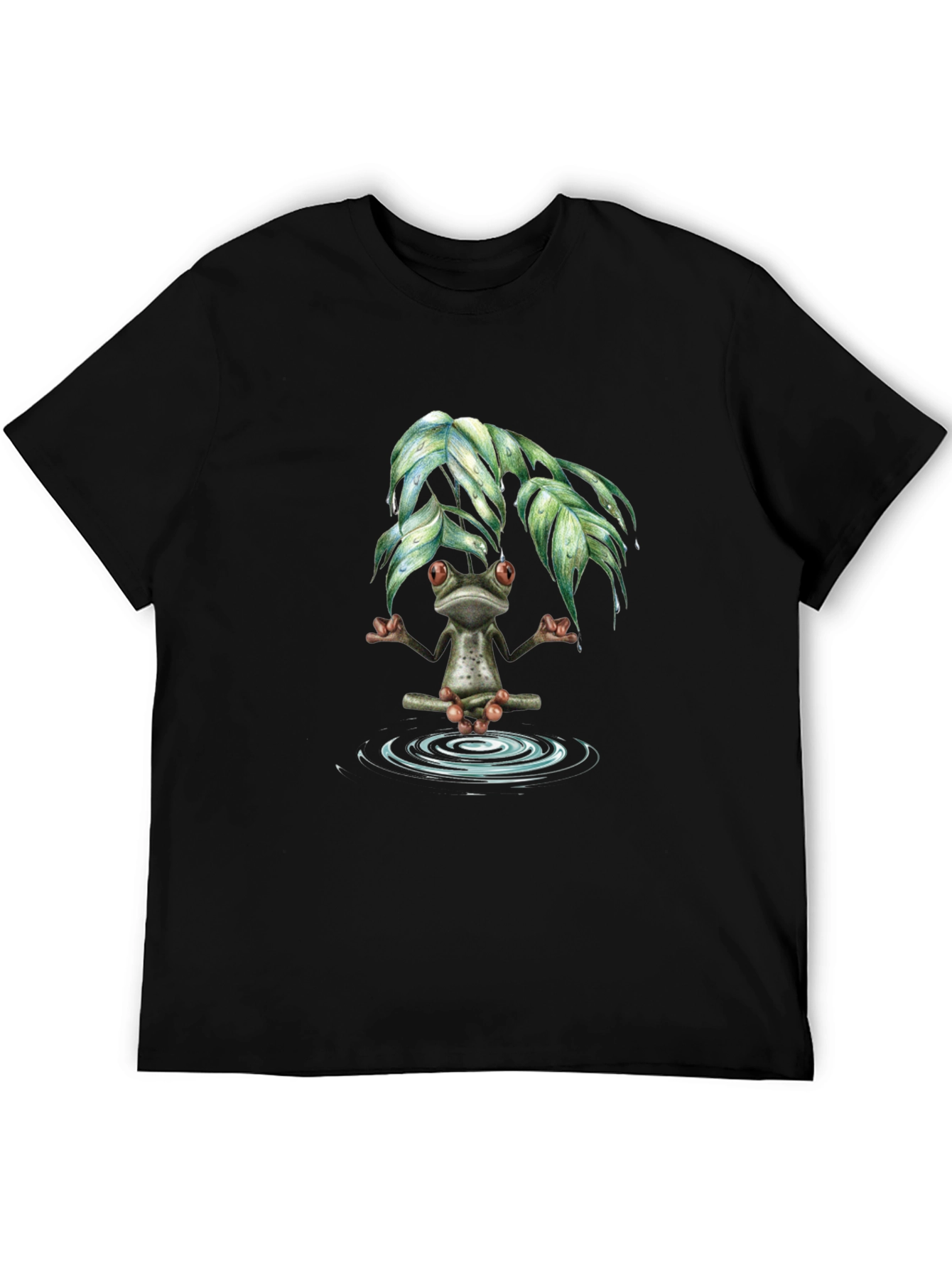 Black Zen Frog Meditation T-Shirt - Relax & Unwind view 5