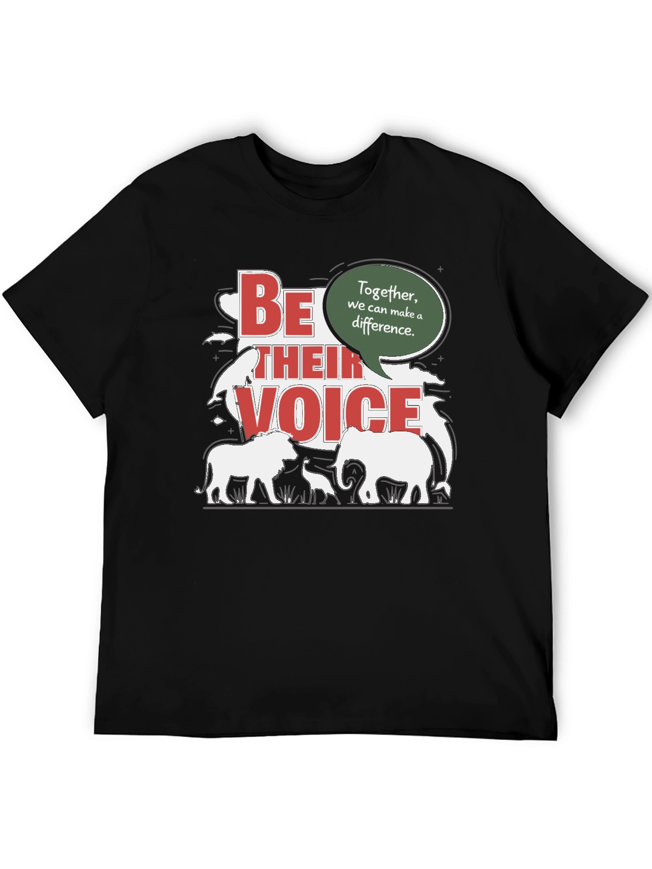 Black Be Their Voice T-Shirt - Animal Conservation Tee view 5