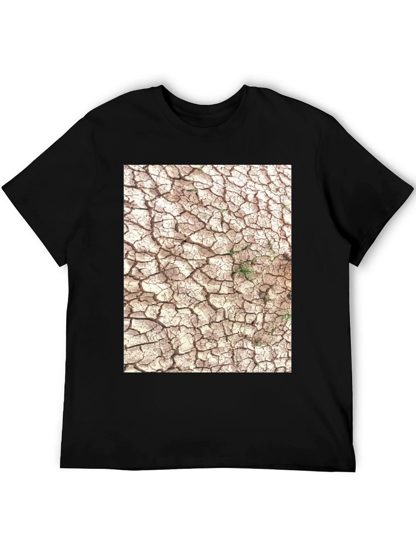 Black Cracked Earth Graphic Tee - Modern Black T-Shirt view 5