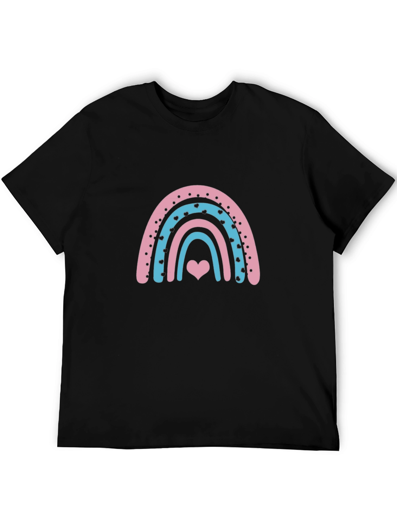 Black Rainbow Heart Graphic Tee - Black view 5