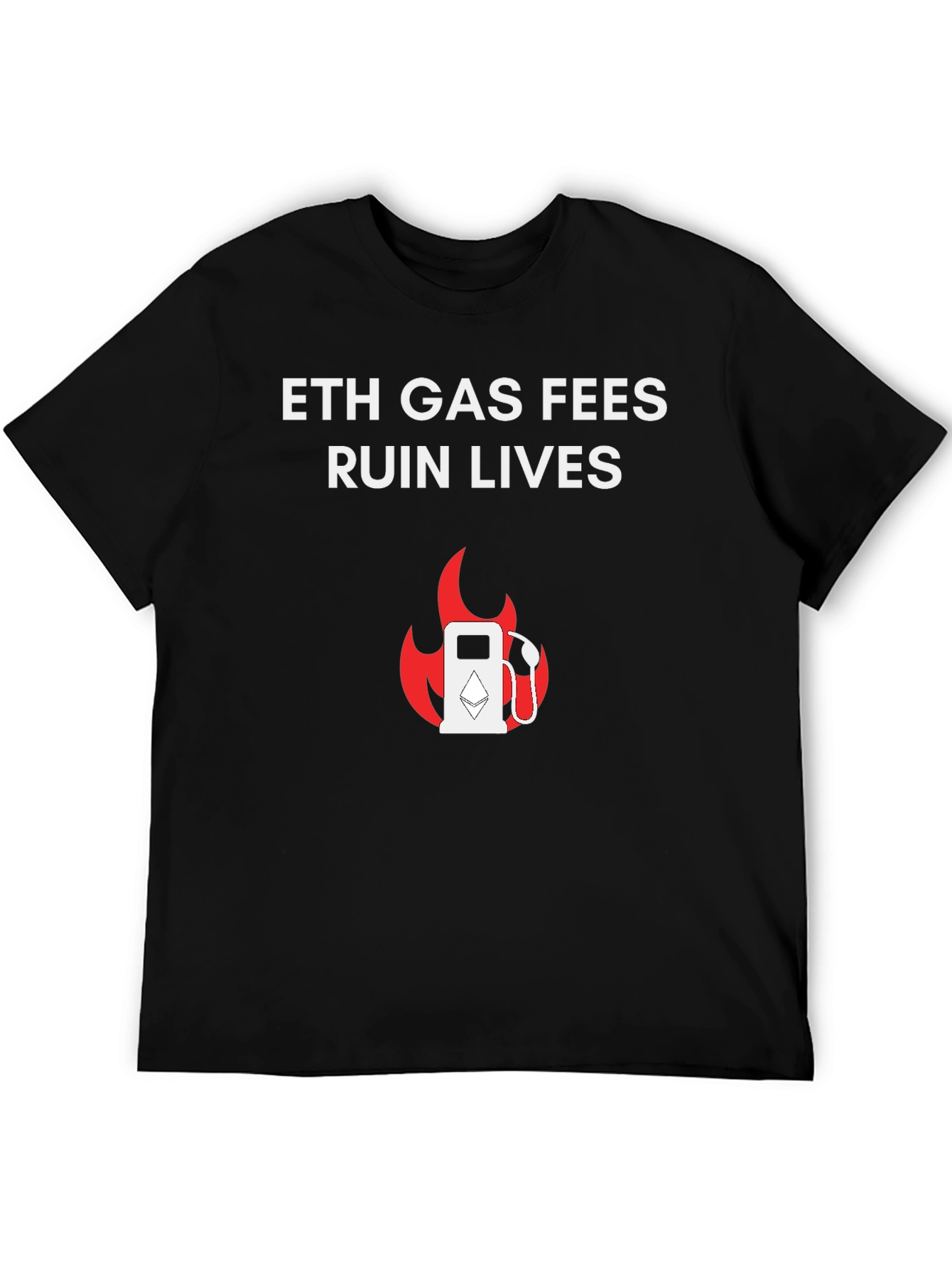 Black ETH Gas Fees Ruin Lives T-Shirt view 5