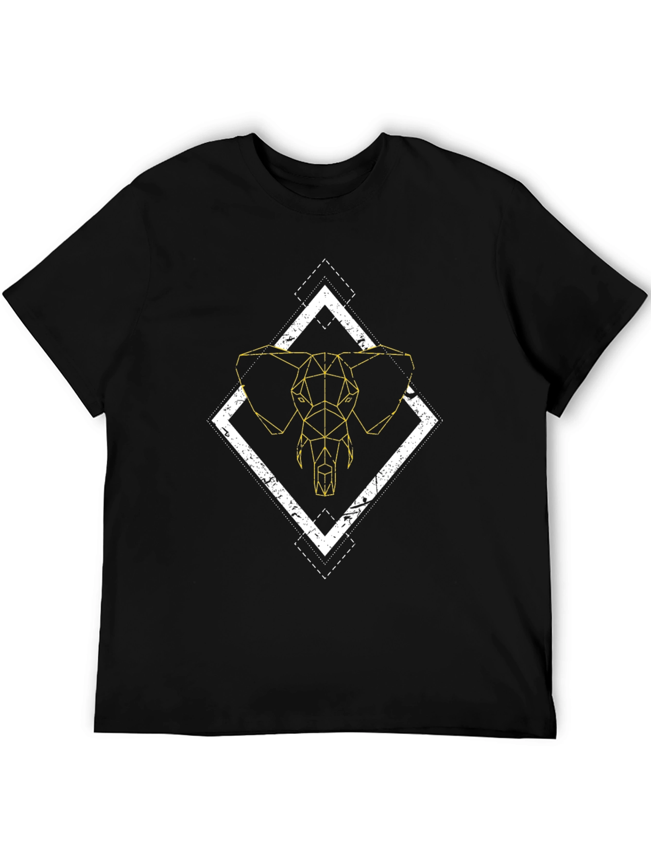 Black Geometric Elephant Graphic Tee - Modern Style view 5