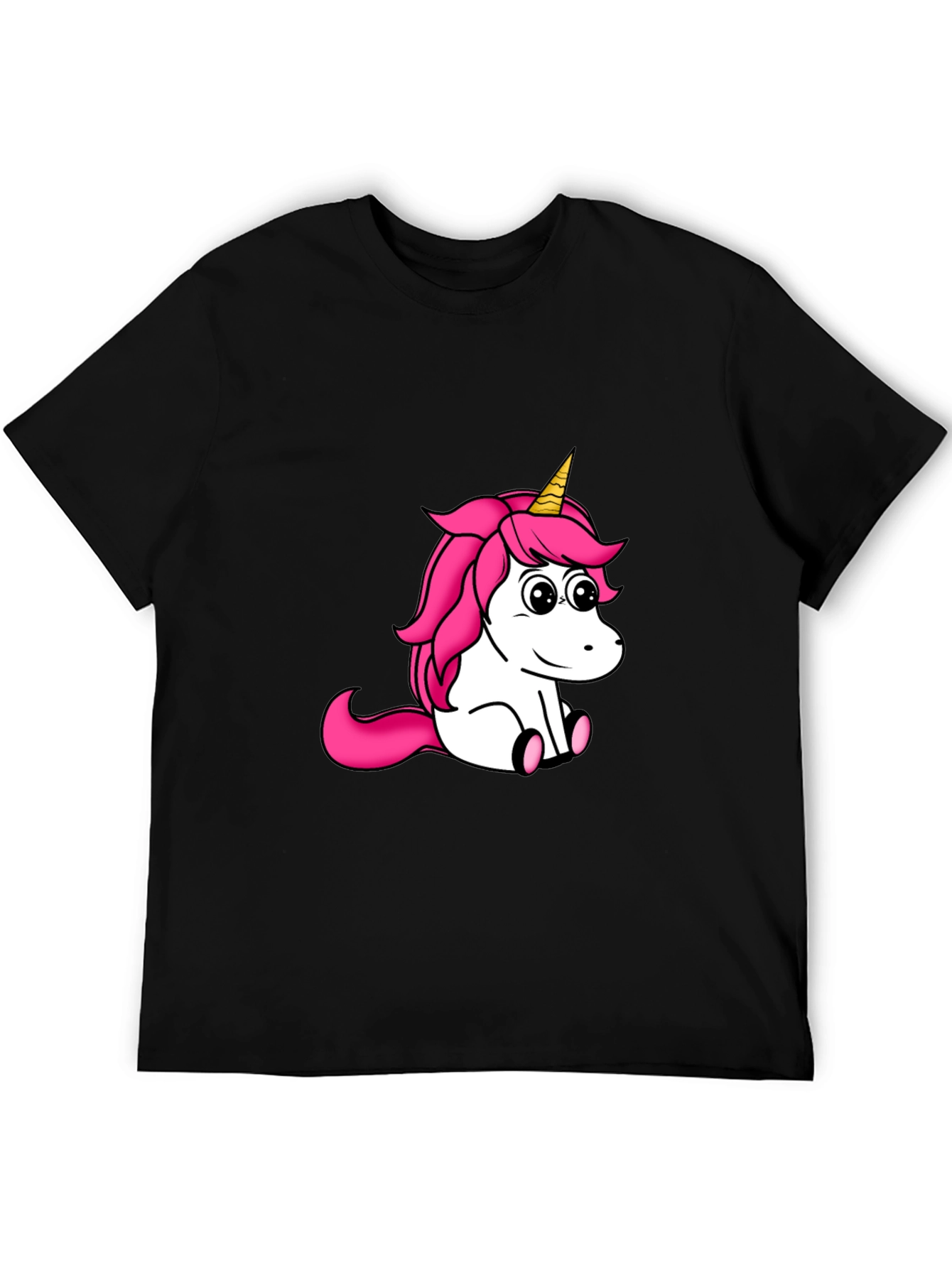 Black Unicorn Graphic Tee - Black Cotton Shirt view 5