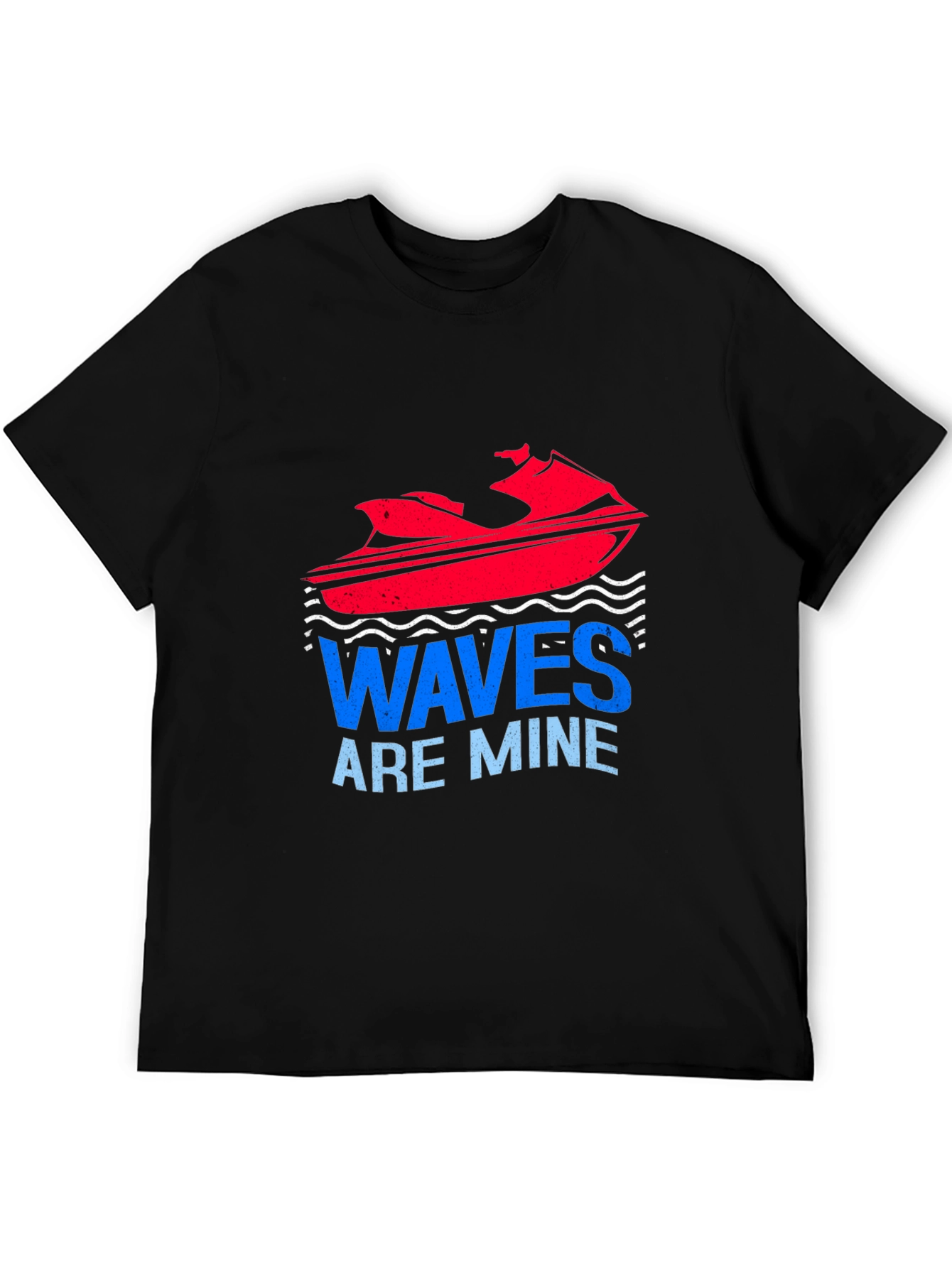 Black Waves Are Mine Graphic Tee - Jet Ski T-Shirt view 5