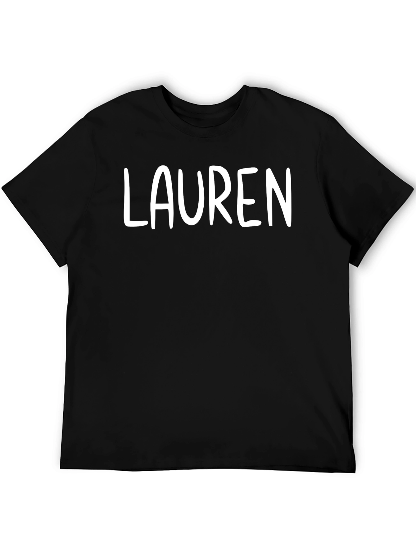 Custom Name Lauren Black T-Shirt - 5