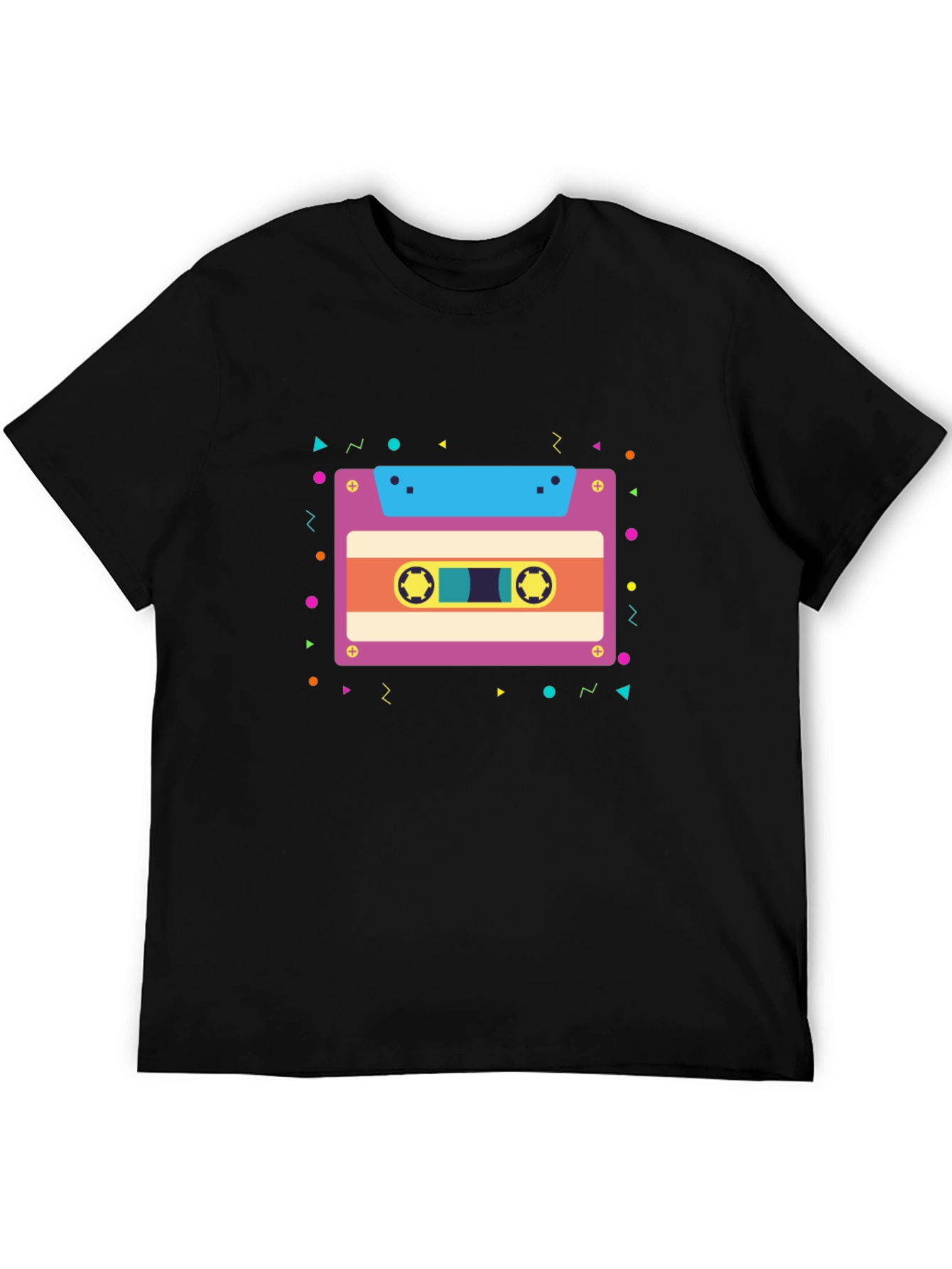 Black Retro Cassette Tape Graphic Tee view 5