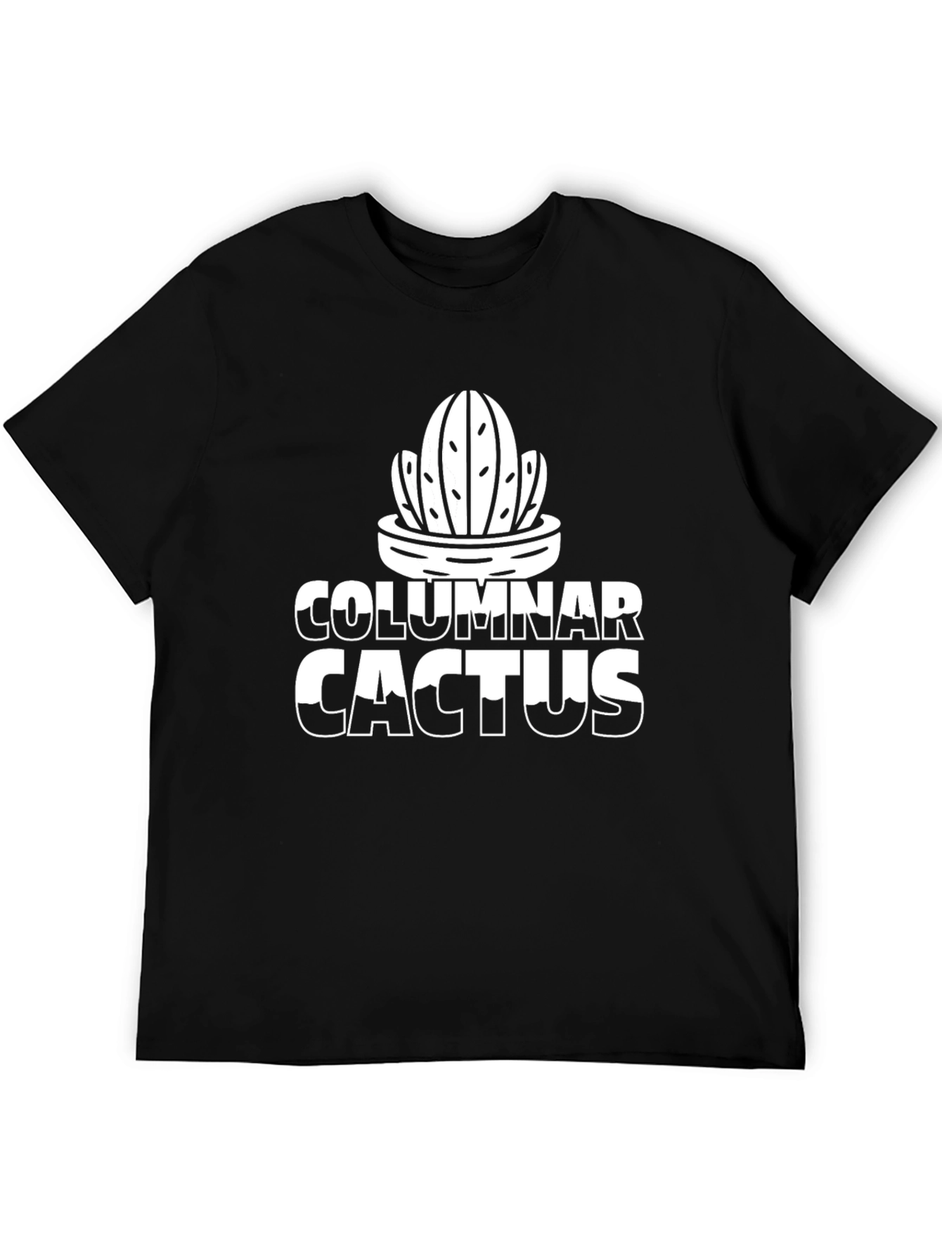 Black Columnar Cactus Graphic Tee - Black Cotton Blend view 5