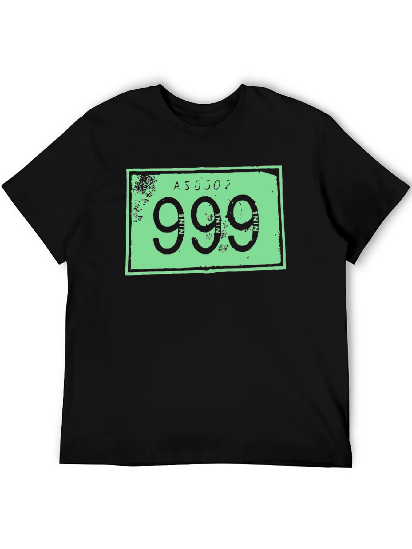 Black 999 Graphic Print Tee - Black view 5