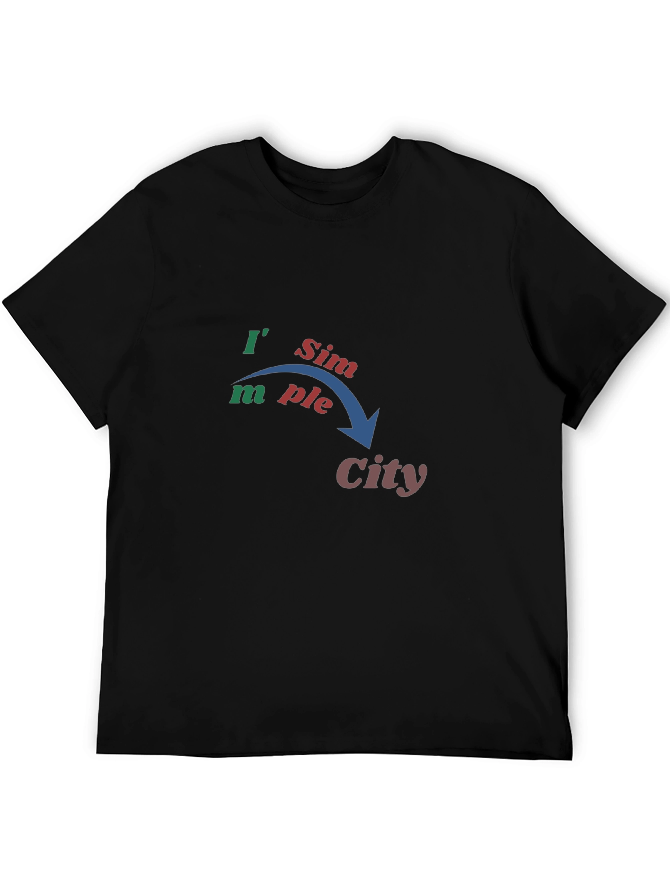 Black Simple City Graphic T-Shirt view 5