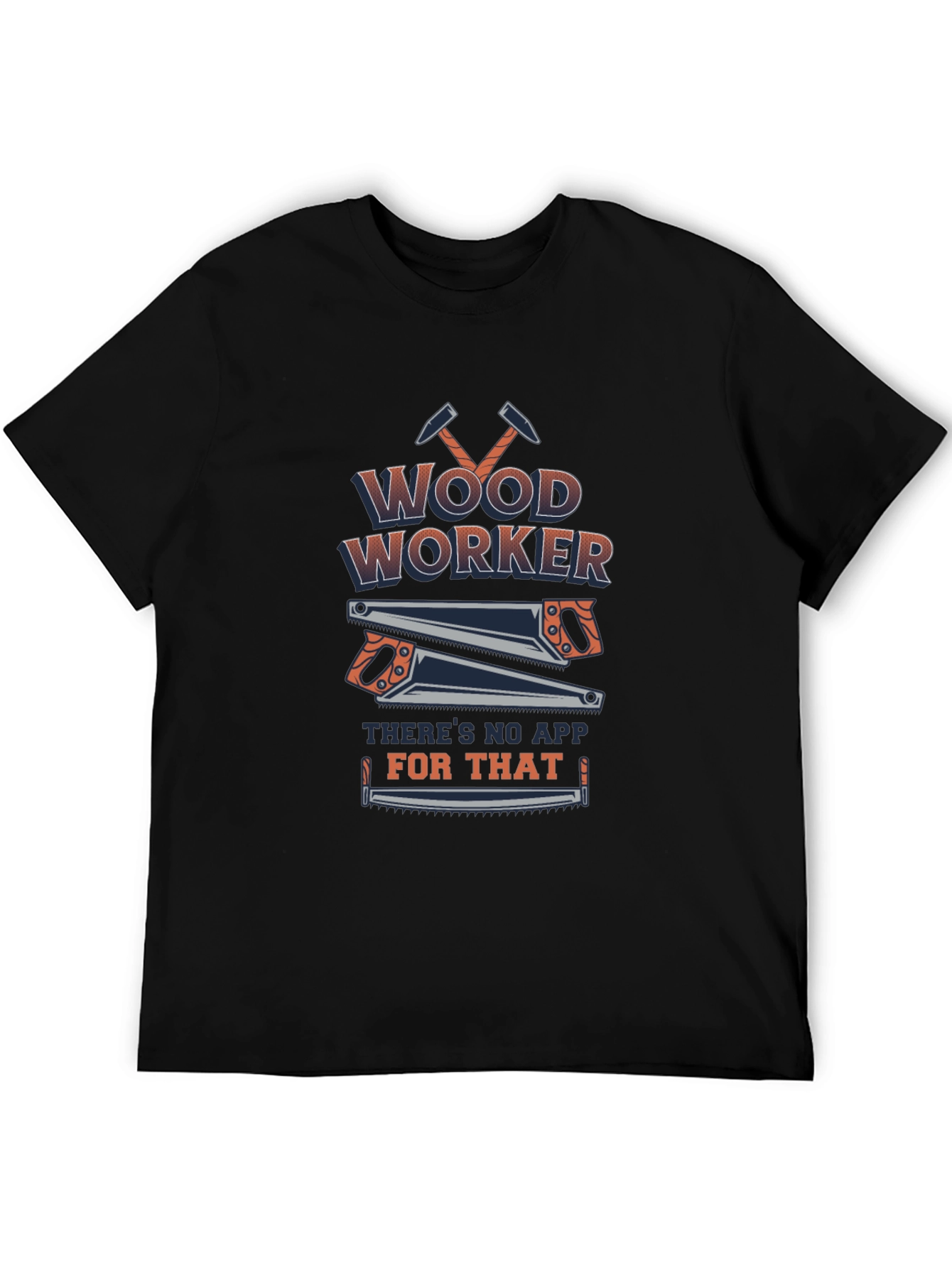 Black Woodworker No App T-Shirt - Black Cotton Blend view 5