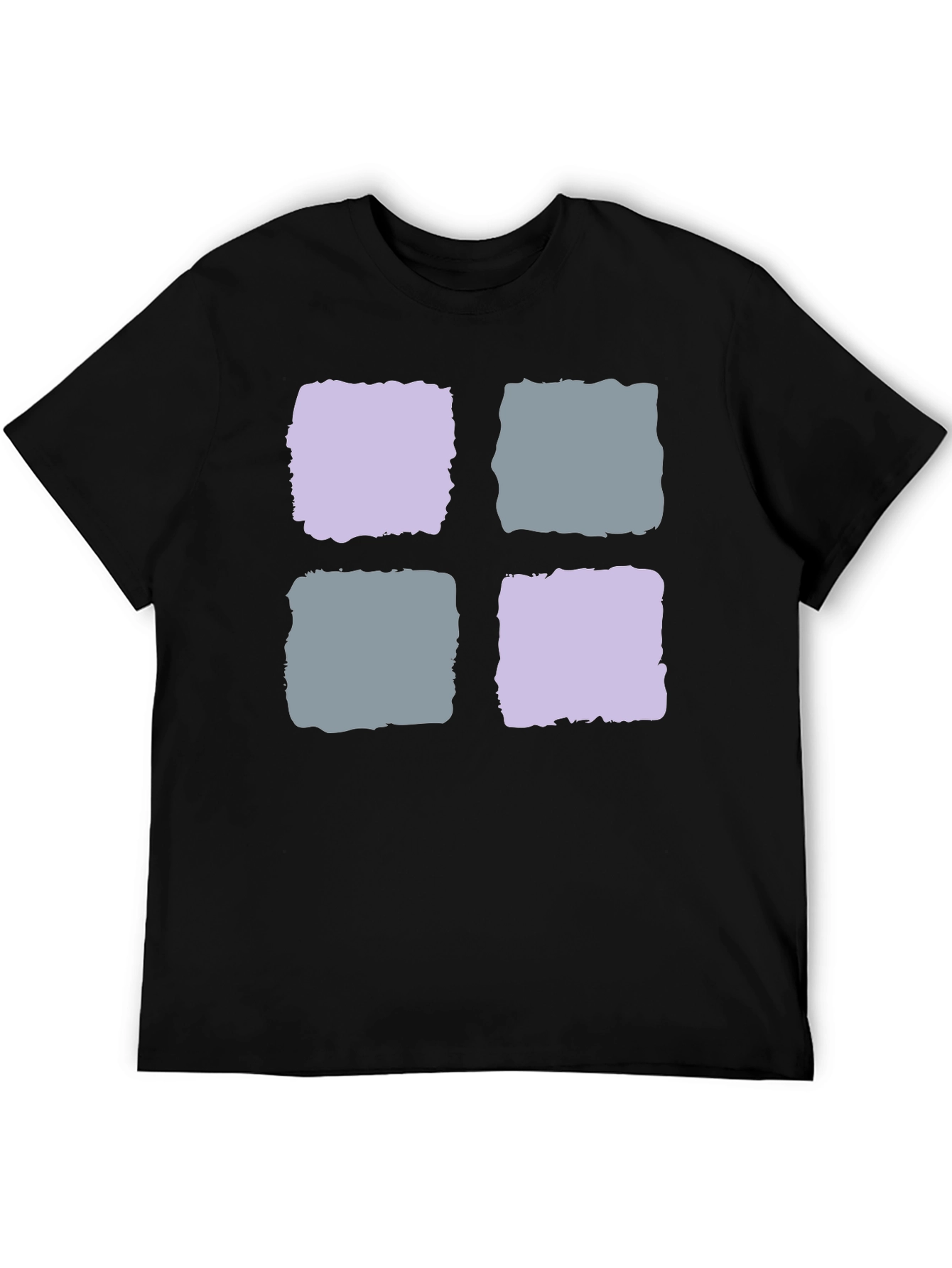 Black Abstract Squares Black T-Shirt view 5