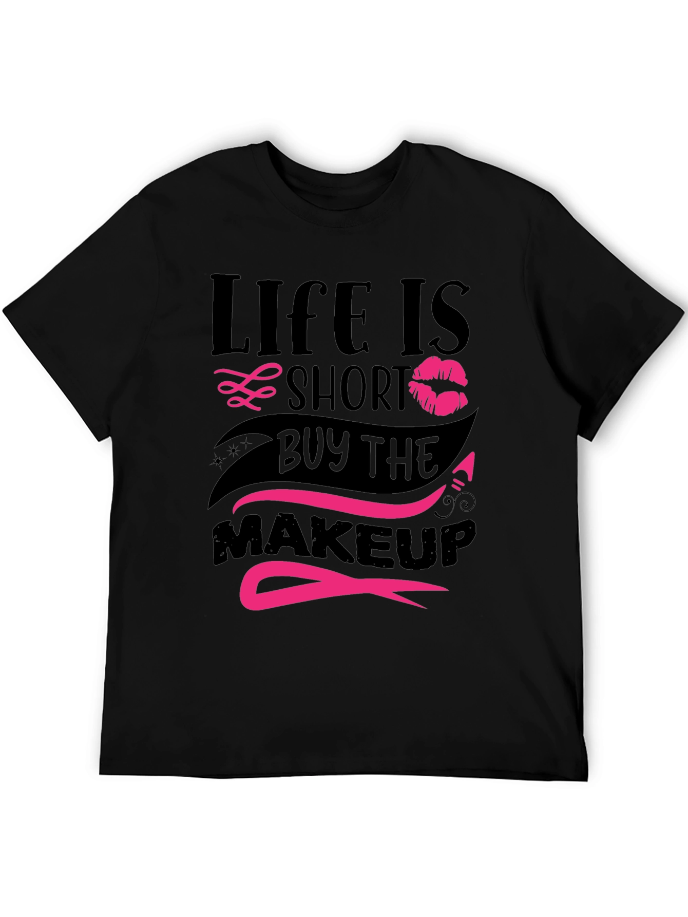 Black Life Is Short Makeup T-Shirt view 5