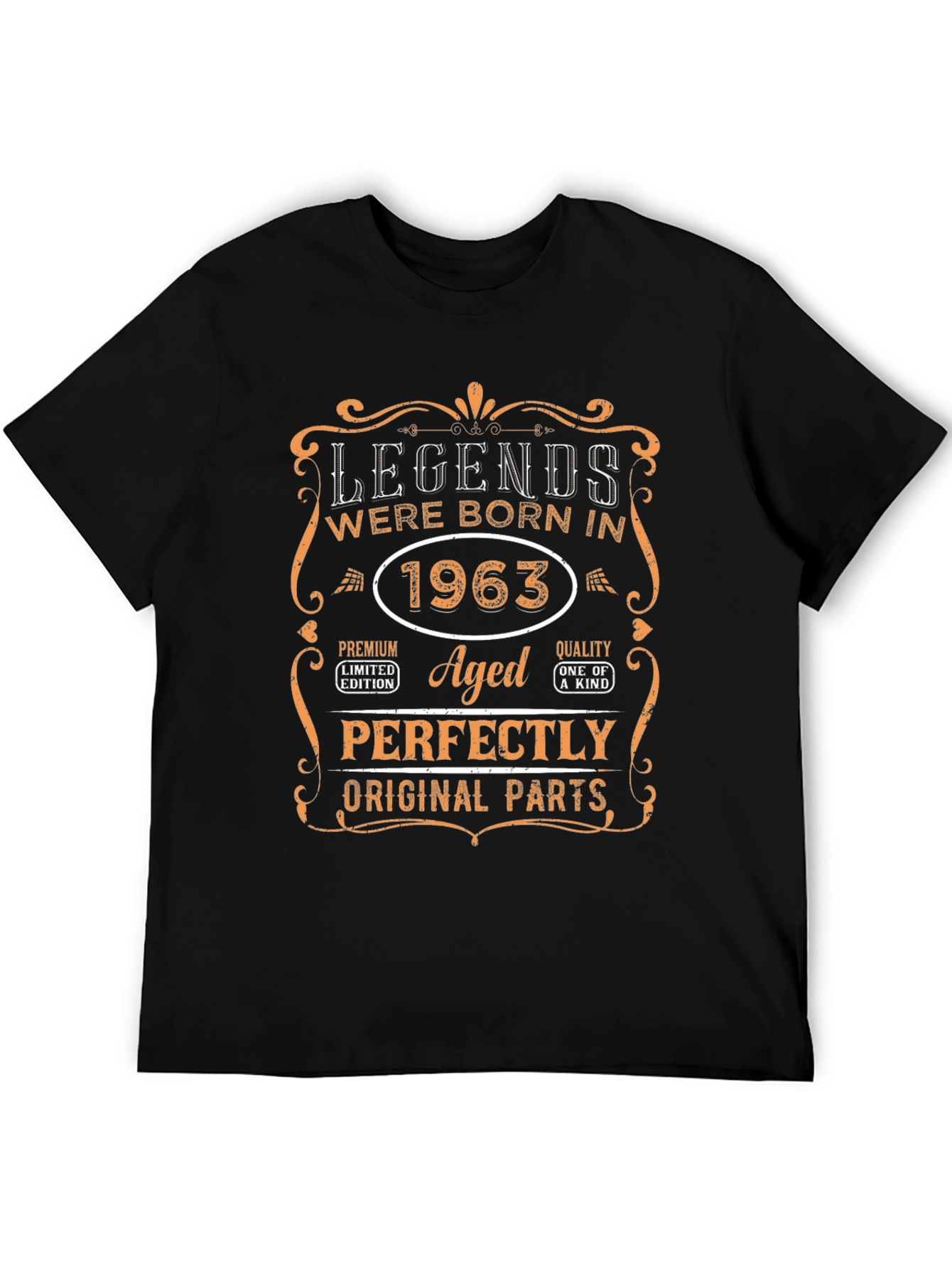 Black Legends Born In 1963 Aged Perfectly T-Shirt view 5
