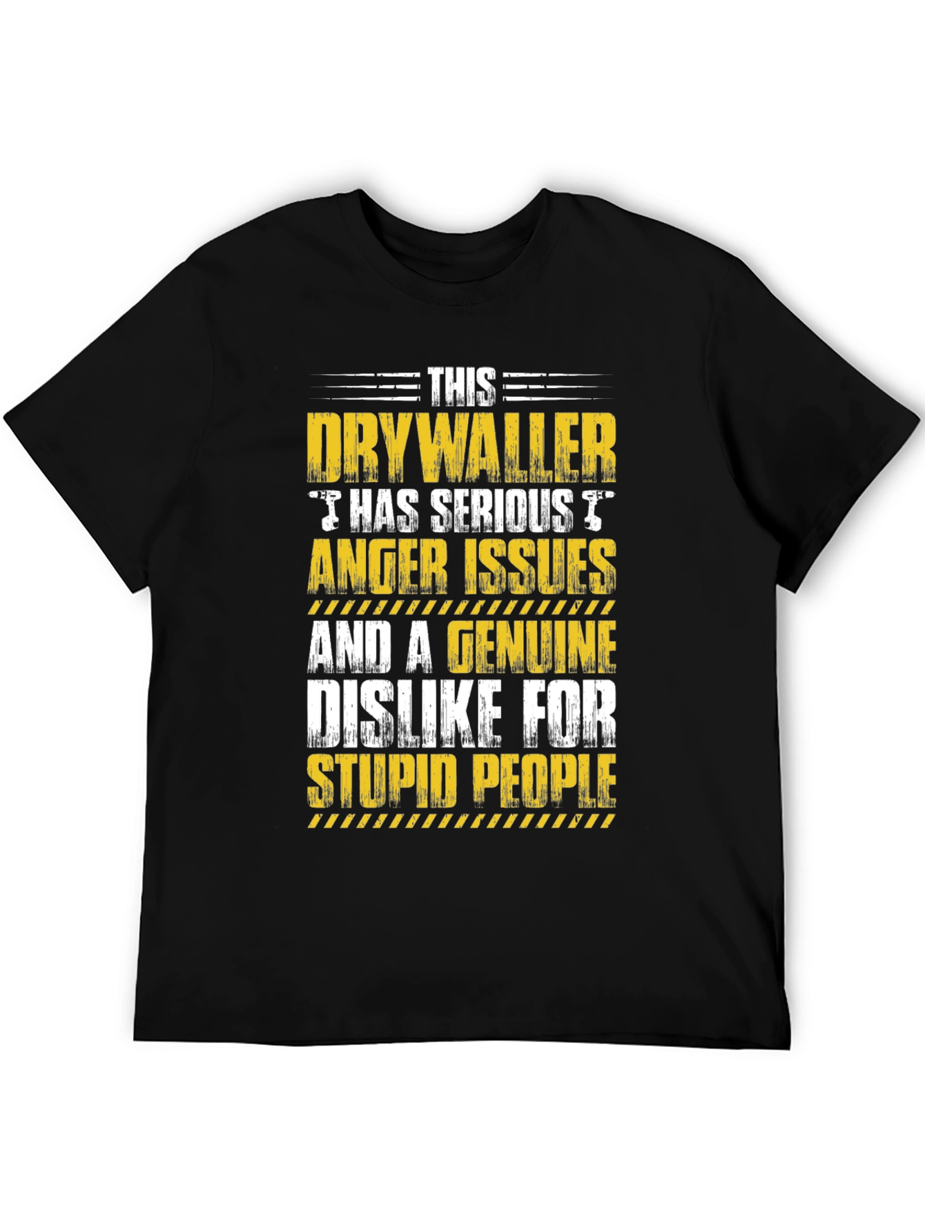 Black Drywaller Anger Issues Graphic Tee view 5