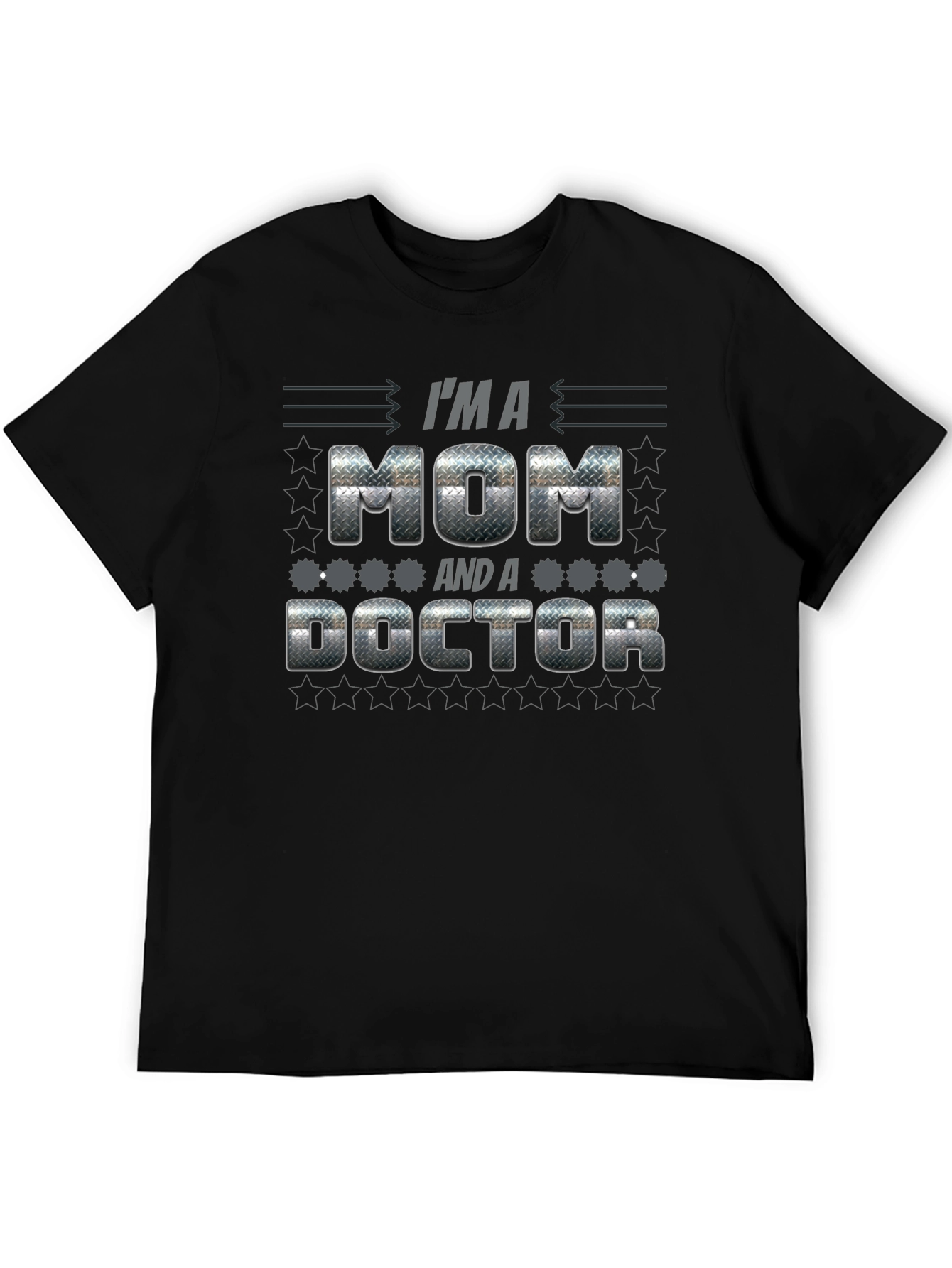 Black I'm A Mom and a Doctor Graphic T-Shirt view 5