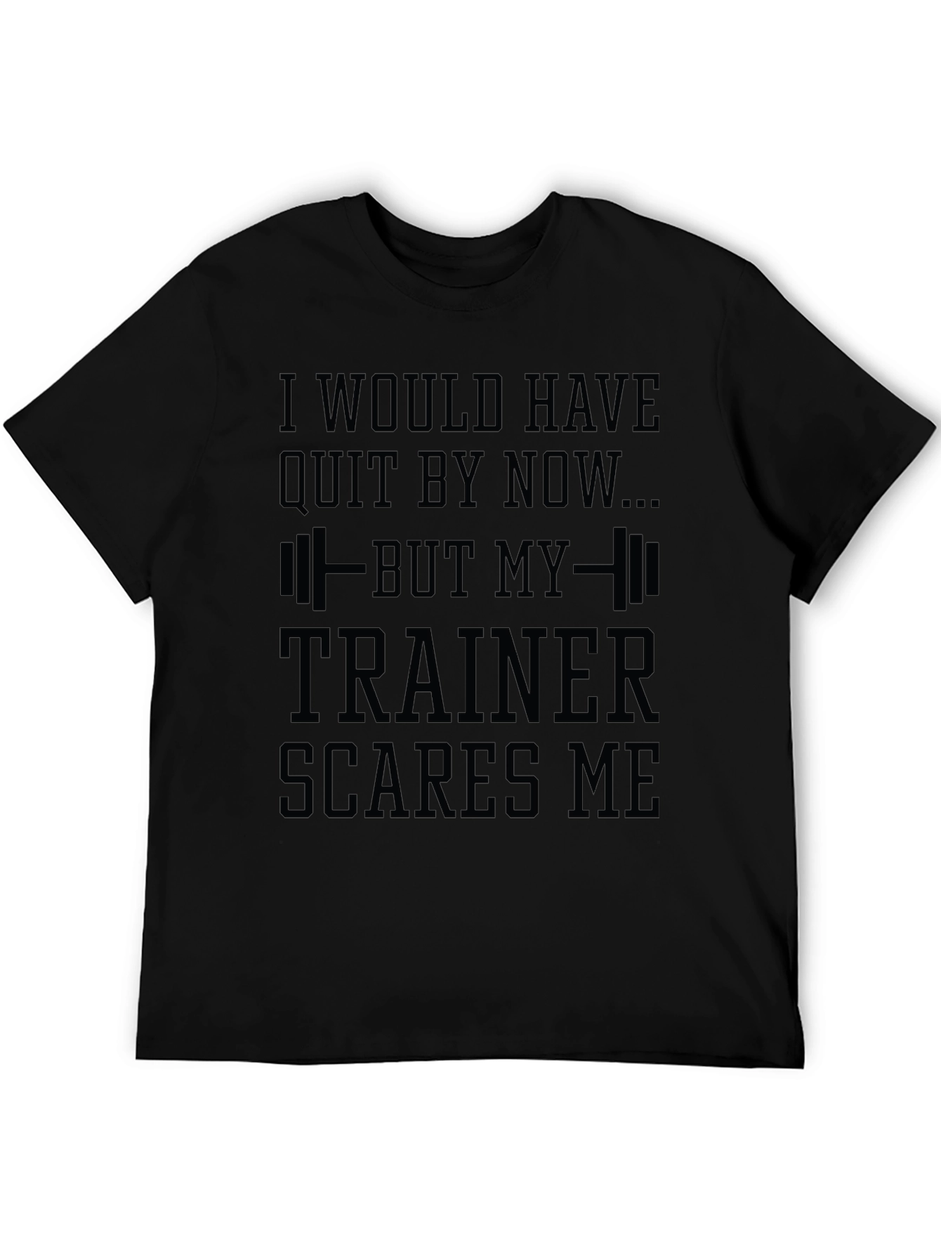 Black Trainer Scares Me Funny Gym T-Shirt view 5