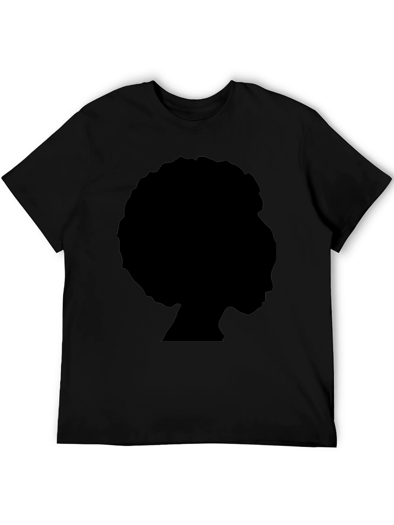 Black Afro Silhouette Graphic Tee - Cool Black T-Shirt view 5