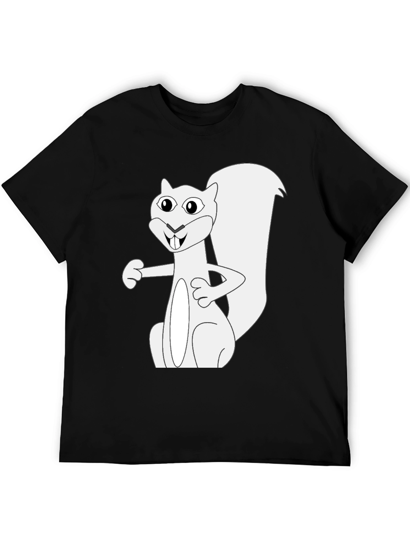 Black Squirrel Graphic Tee - Black Cotton T-Shirt view 5