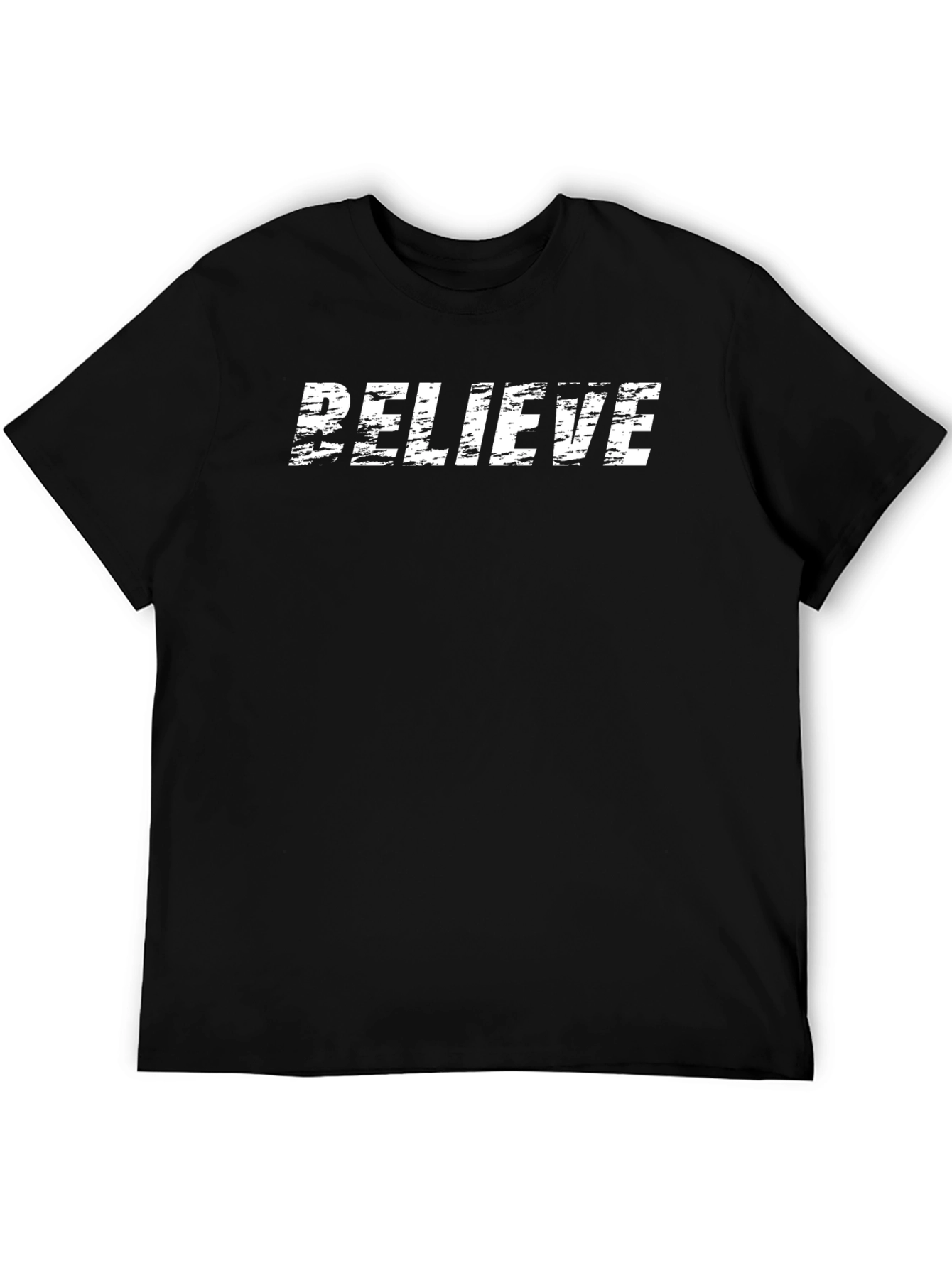 Black Believe Graphic Tee - Stylish Black Cotton T-Shirt view 5