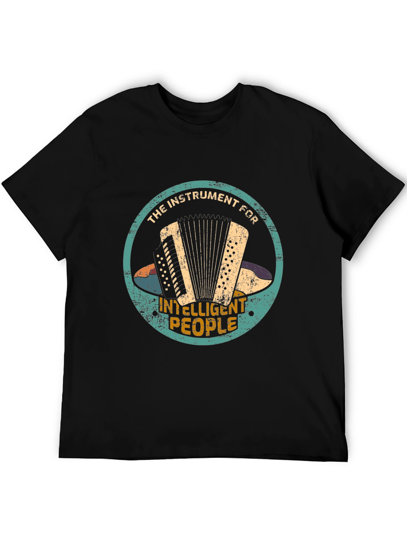 Black Accordion Player T-Shirt - Instrument for Smart People! view 5