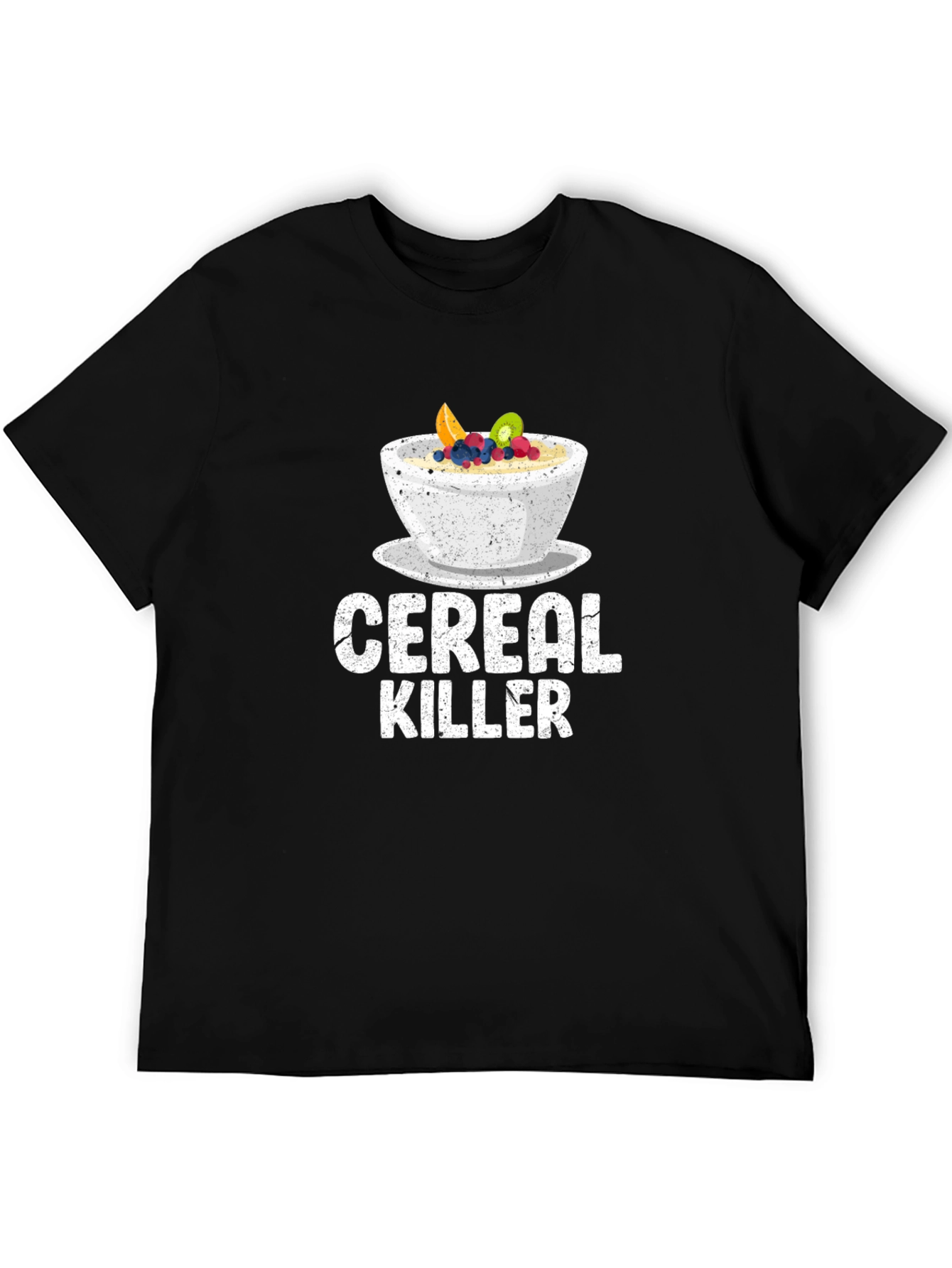 Black Cereal Killer Graphic Tee - Funny Food Pun Shirt view 5